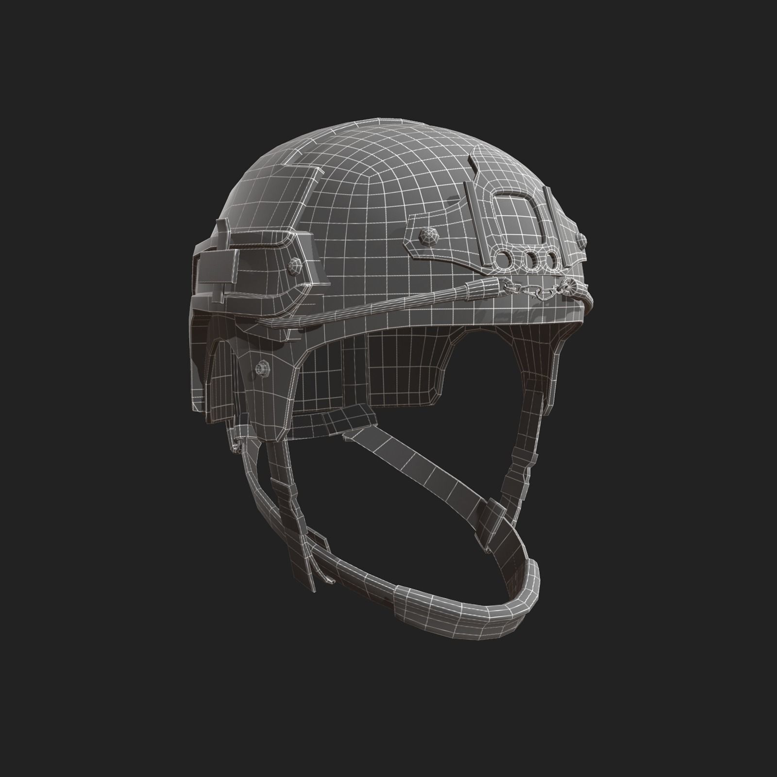Helmet combat military Scifi  Low-poly 3D model_7