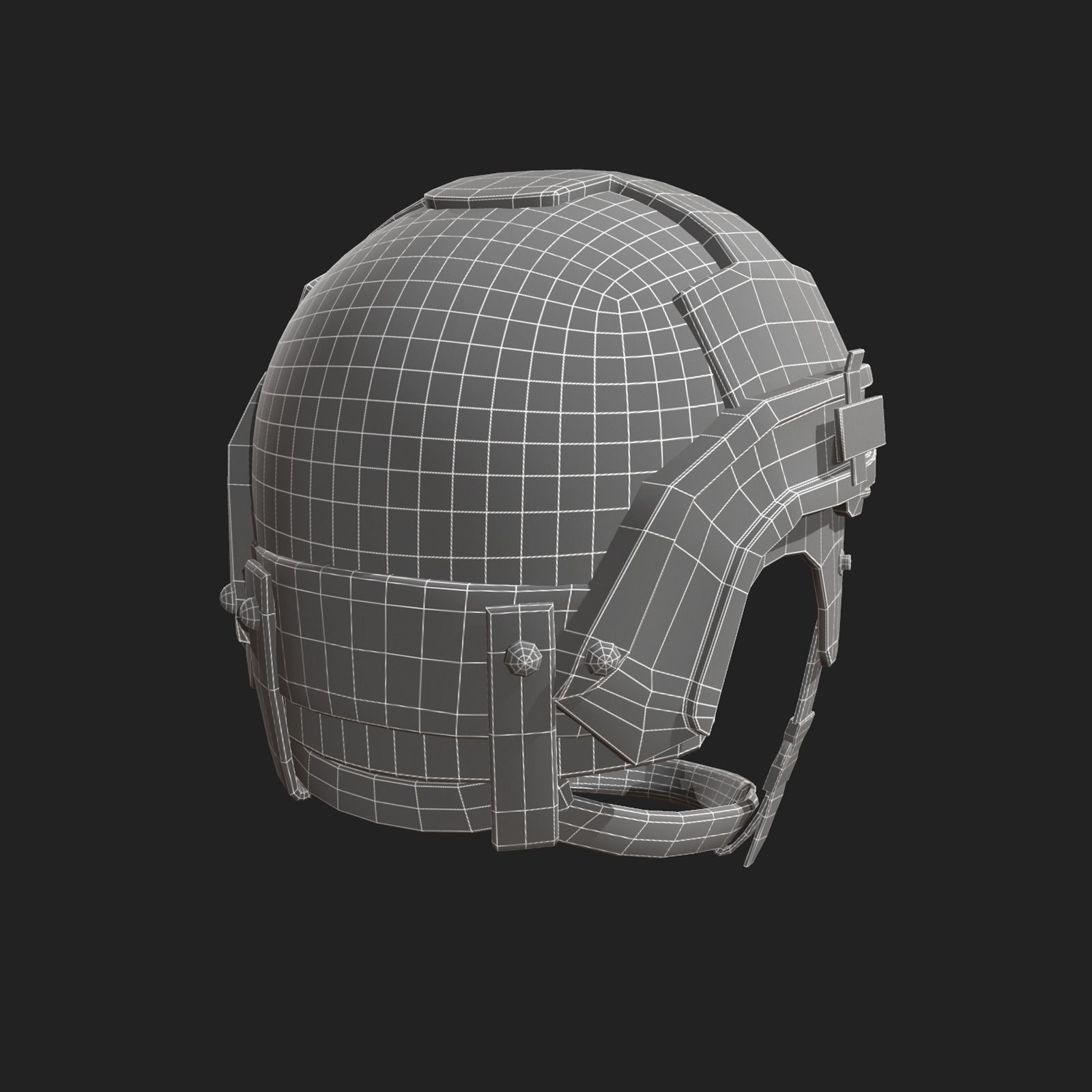 Helmet combat military Scifi  Low-poly 3D model_8