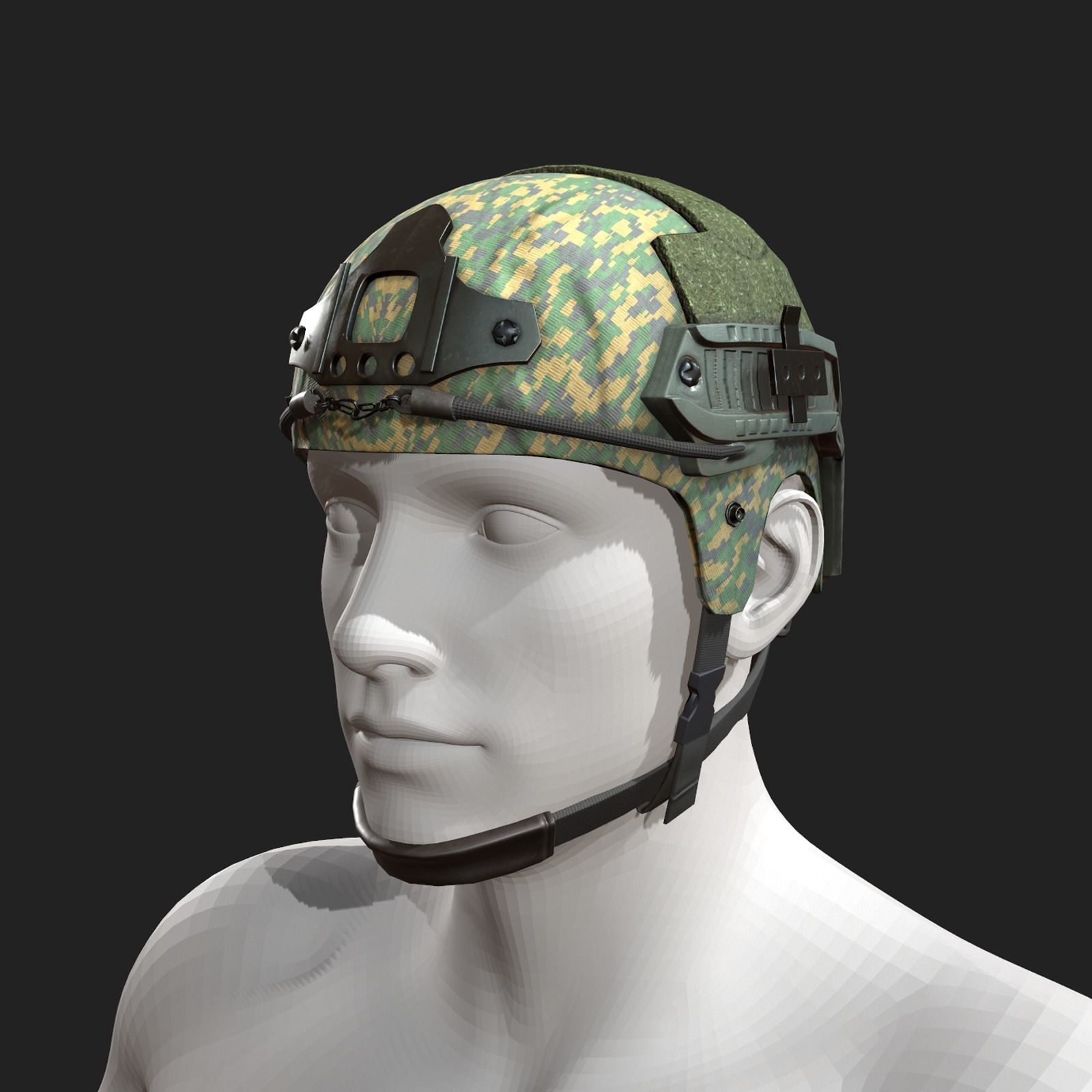 Helmet combat military Scifi  Low-poly 3D model_5