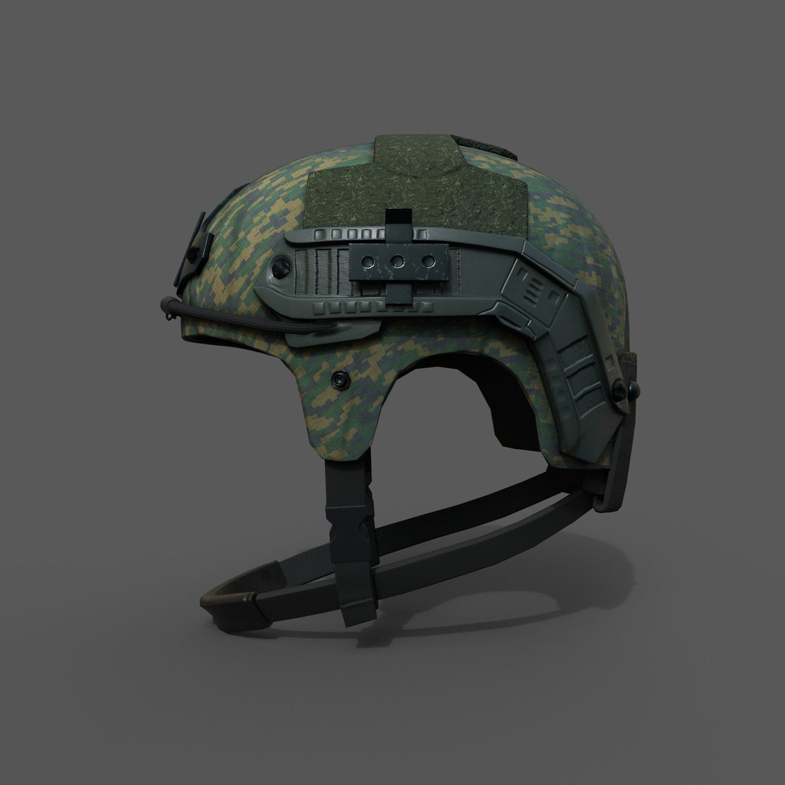 Helmet combat military Scifi  Low-poly 3D model_1