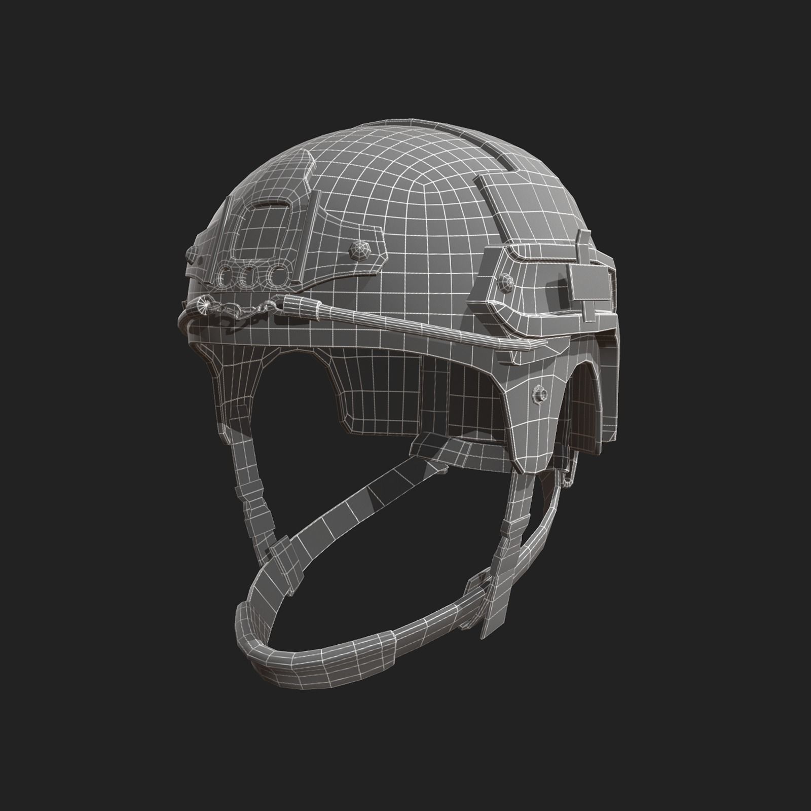 Helmet combat military Scifi  Low-poly 3D model_6
