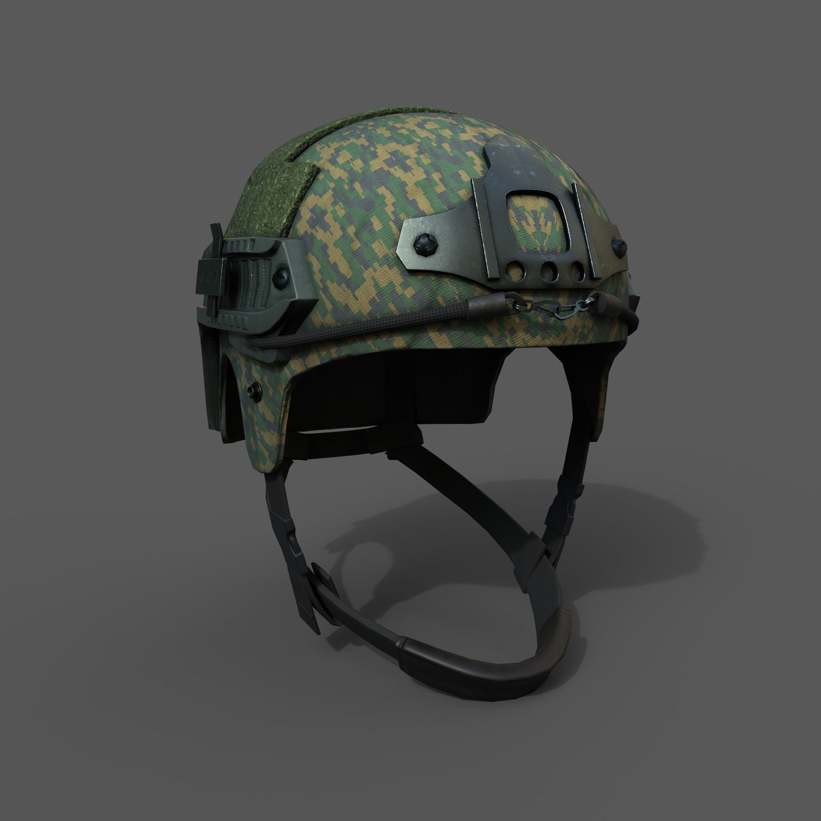 Helmet combat military Scifi  Low-poly 3D model_3