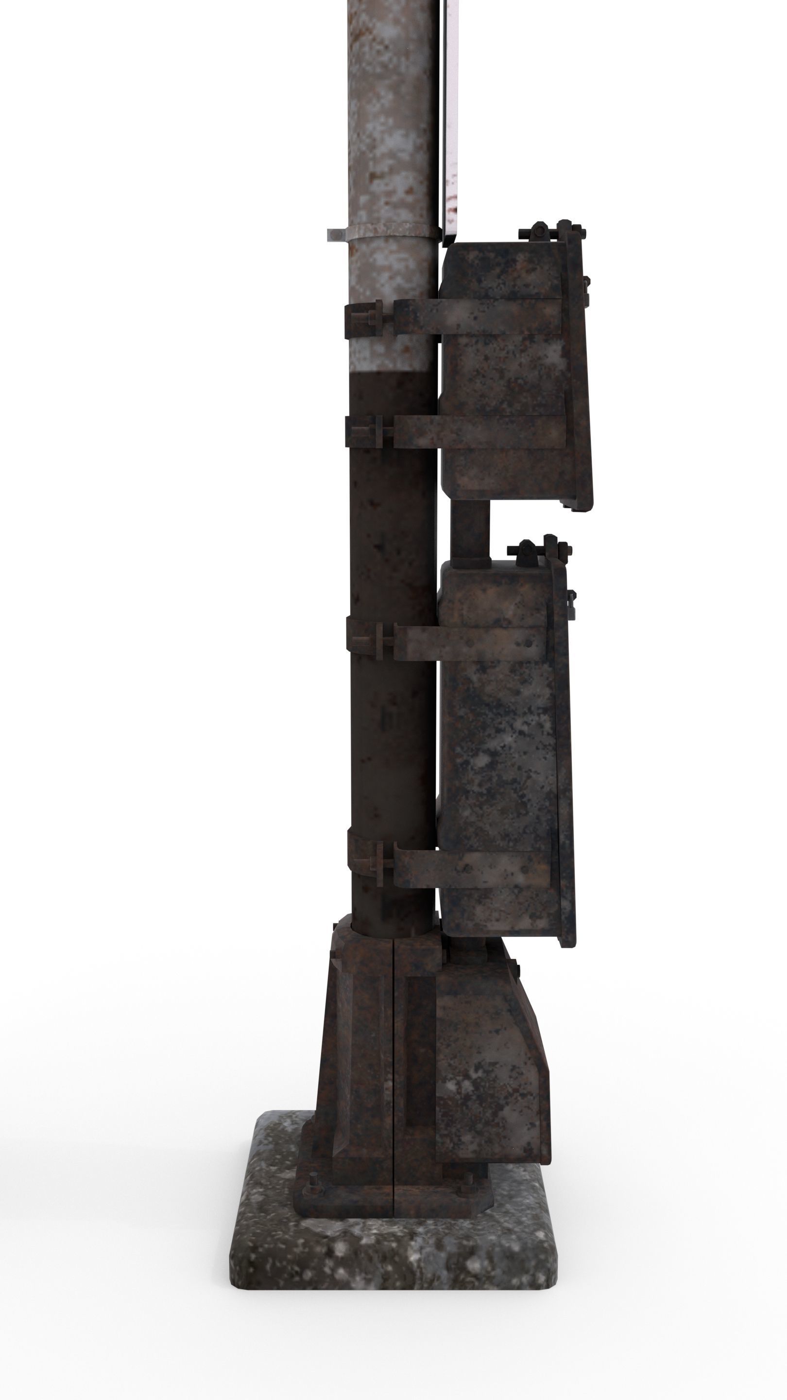 Train Traffic Light Weathered 11 3D model_3