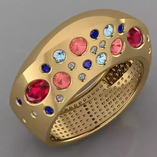 GC GOLD TW0075- Diamond ring 3D print model