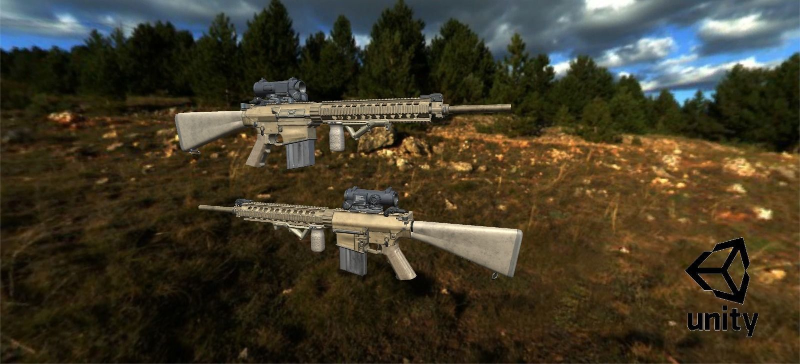 Semi-Automatic Sniper Pack Low-poly 3D model_38