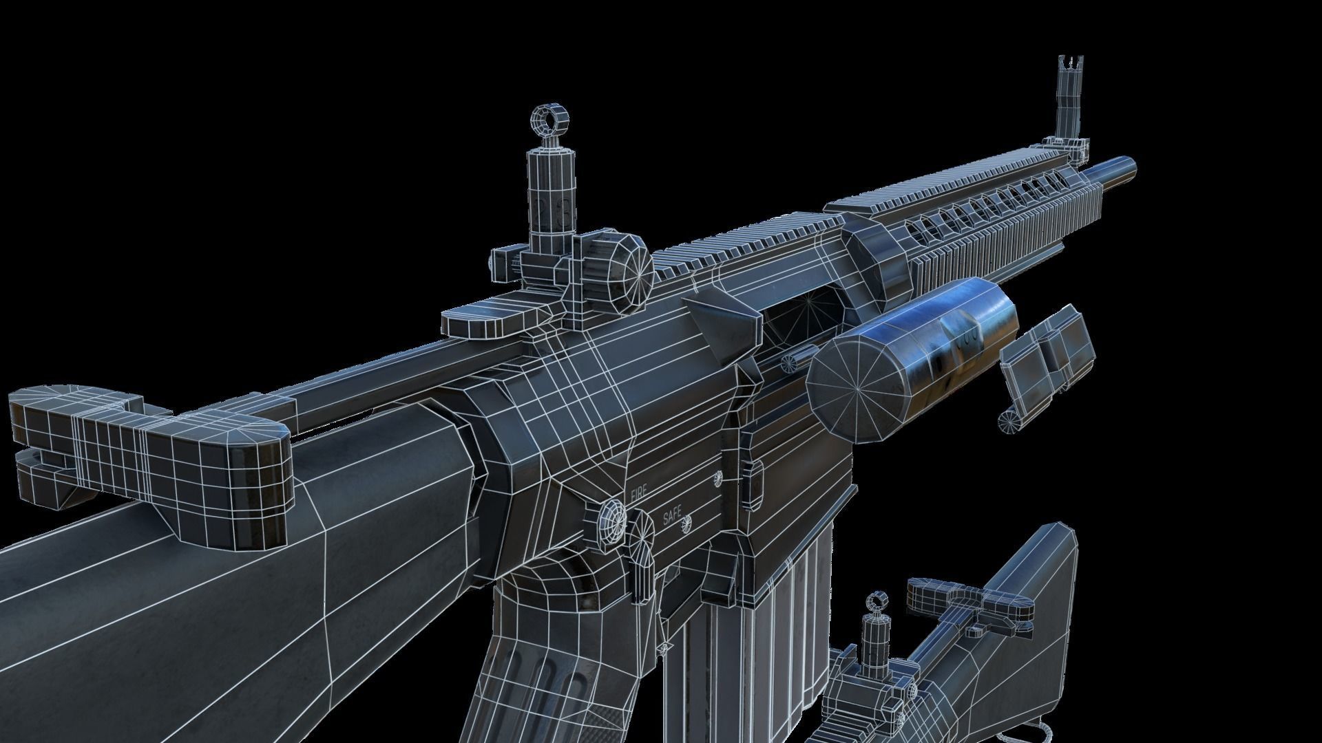 Semi-Automatic Sniper Pack Low-poly 3D model_54