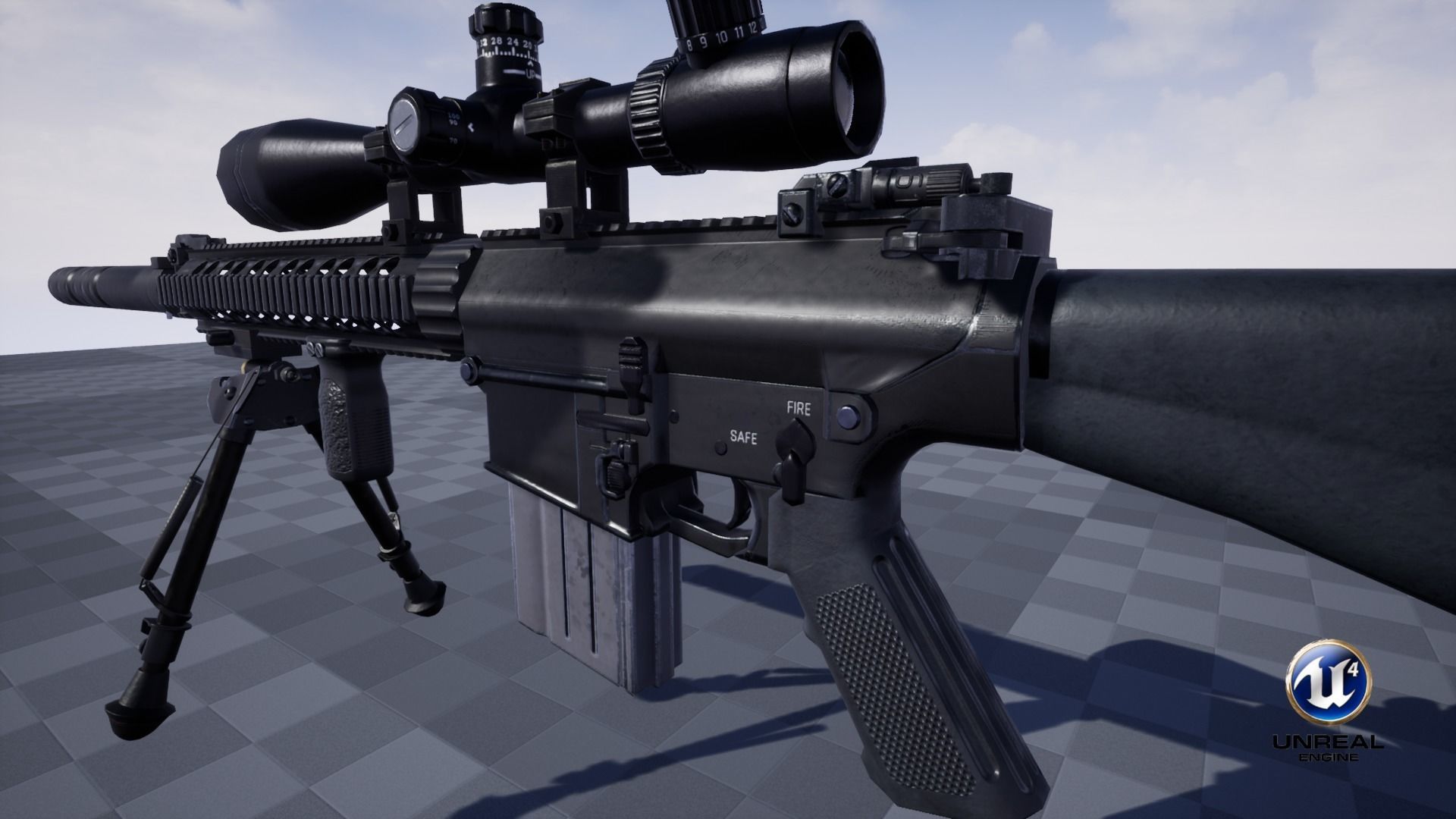 Semi-Automatic Sniper Pack Low-poly 3D model_48