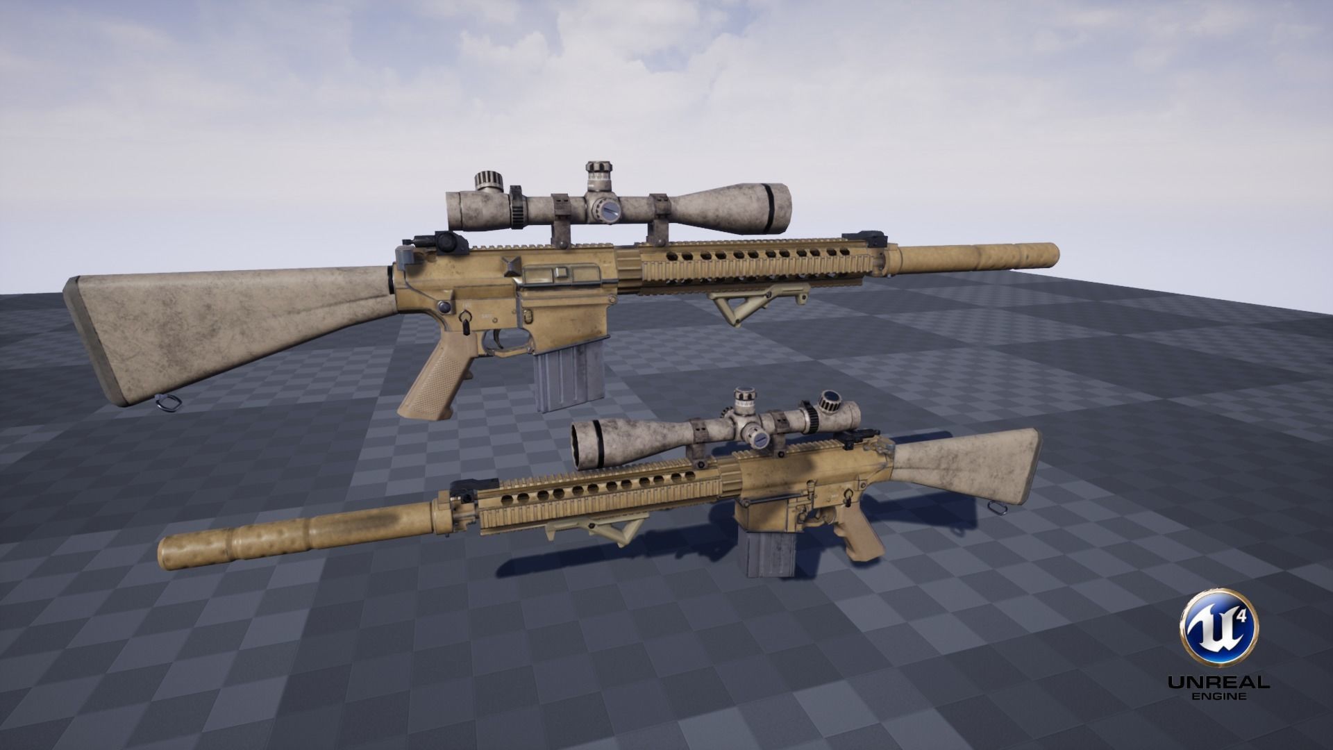 Semi-Automatic Sniper Pack Low-poly 3D model_44