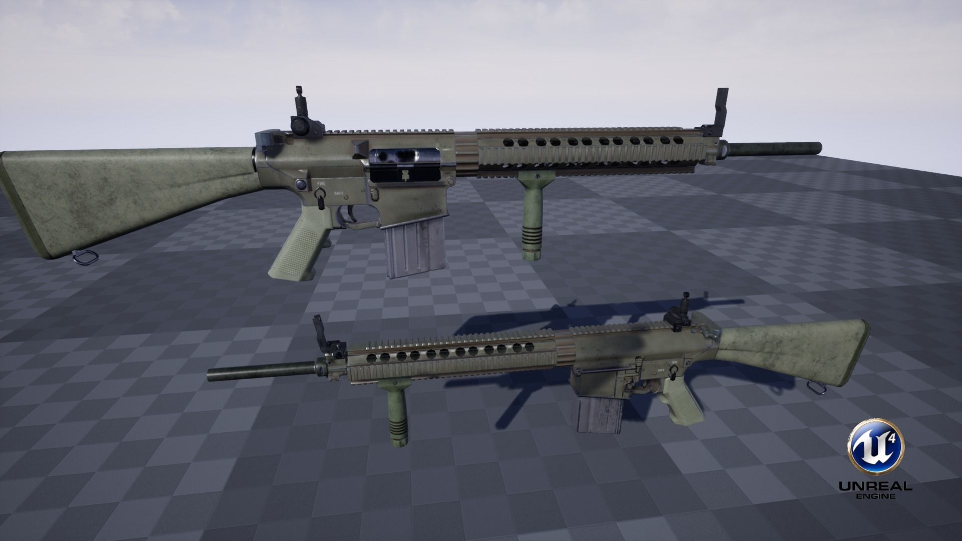 Semi-Automatic Sniper Pack Low-poly 3D model_46