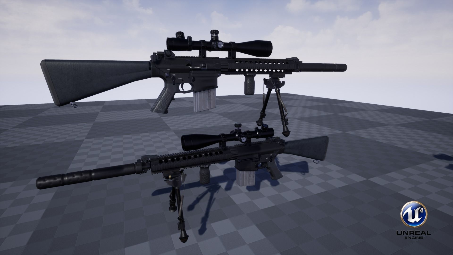 Semi-Automatic Sniper Pack Low-poly 3D model_43
