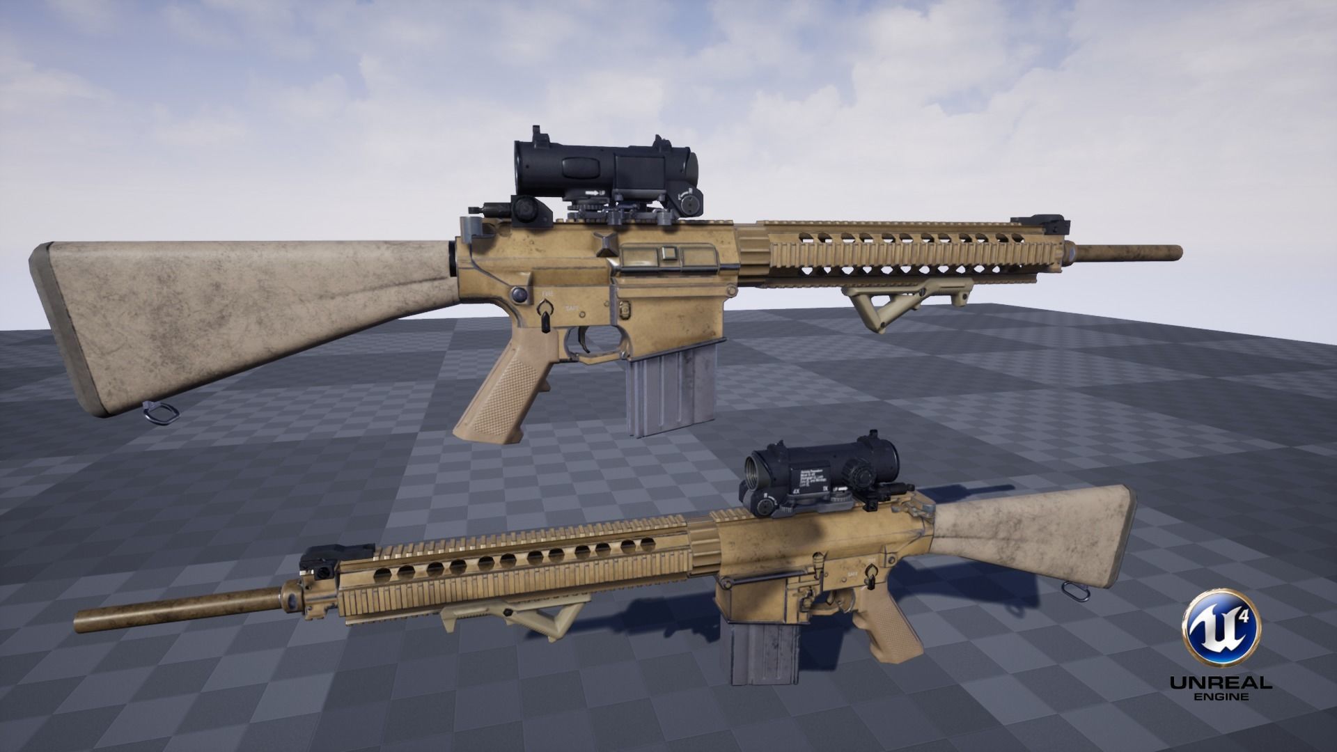 Semi-Automatic Sniper Pack Low-poly 3D model_45