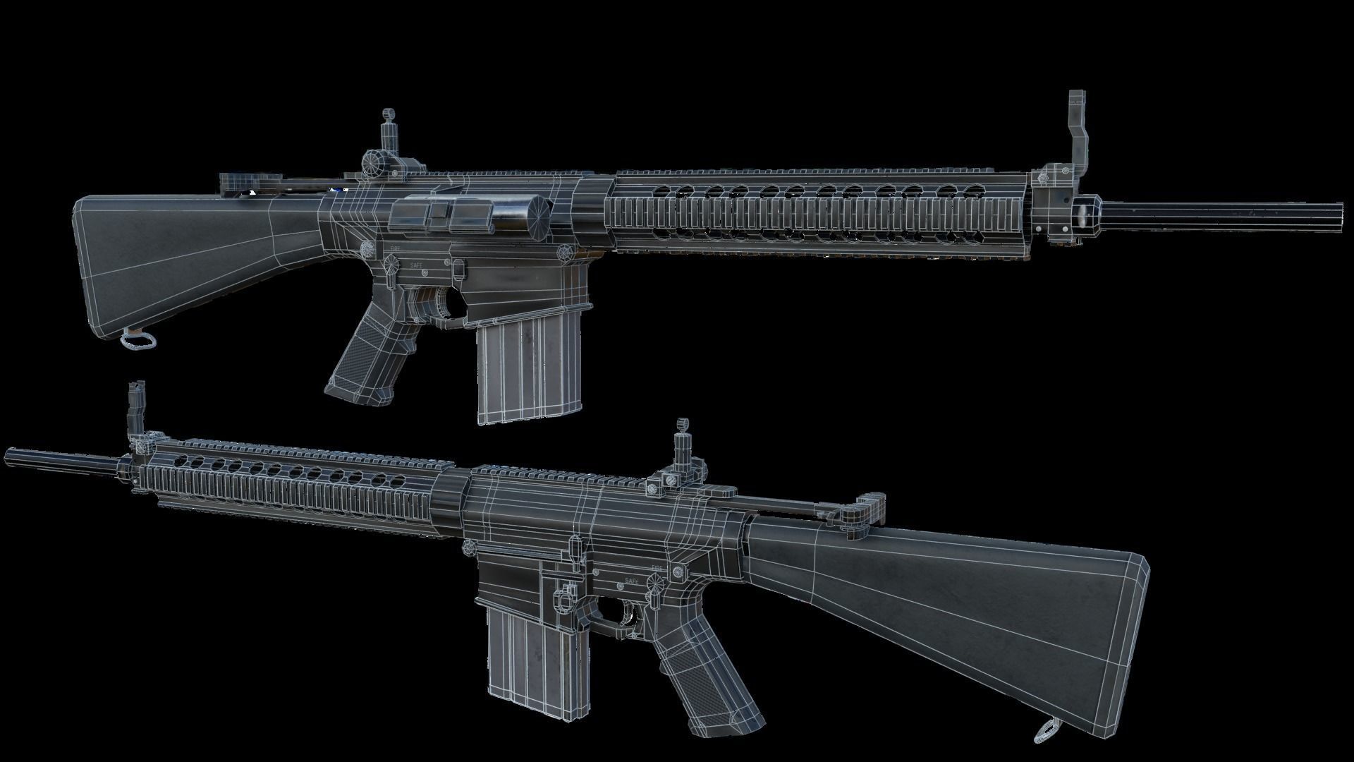 Semi-Automatic Sniper Pack Low-poly 3D model_52