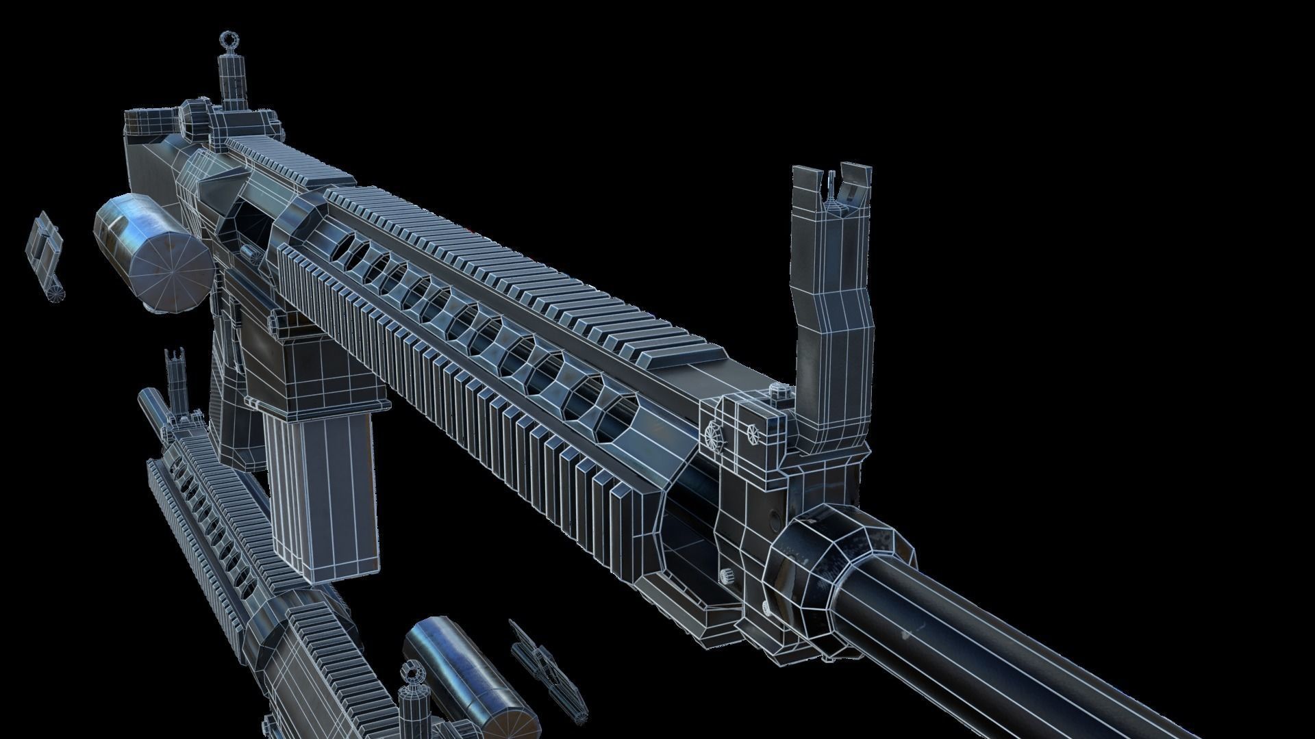 Semi-Automatic Sniper Pack Low-poly 3D model_53