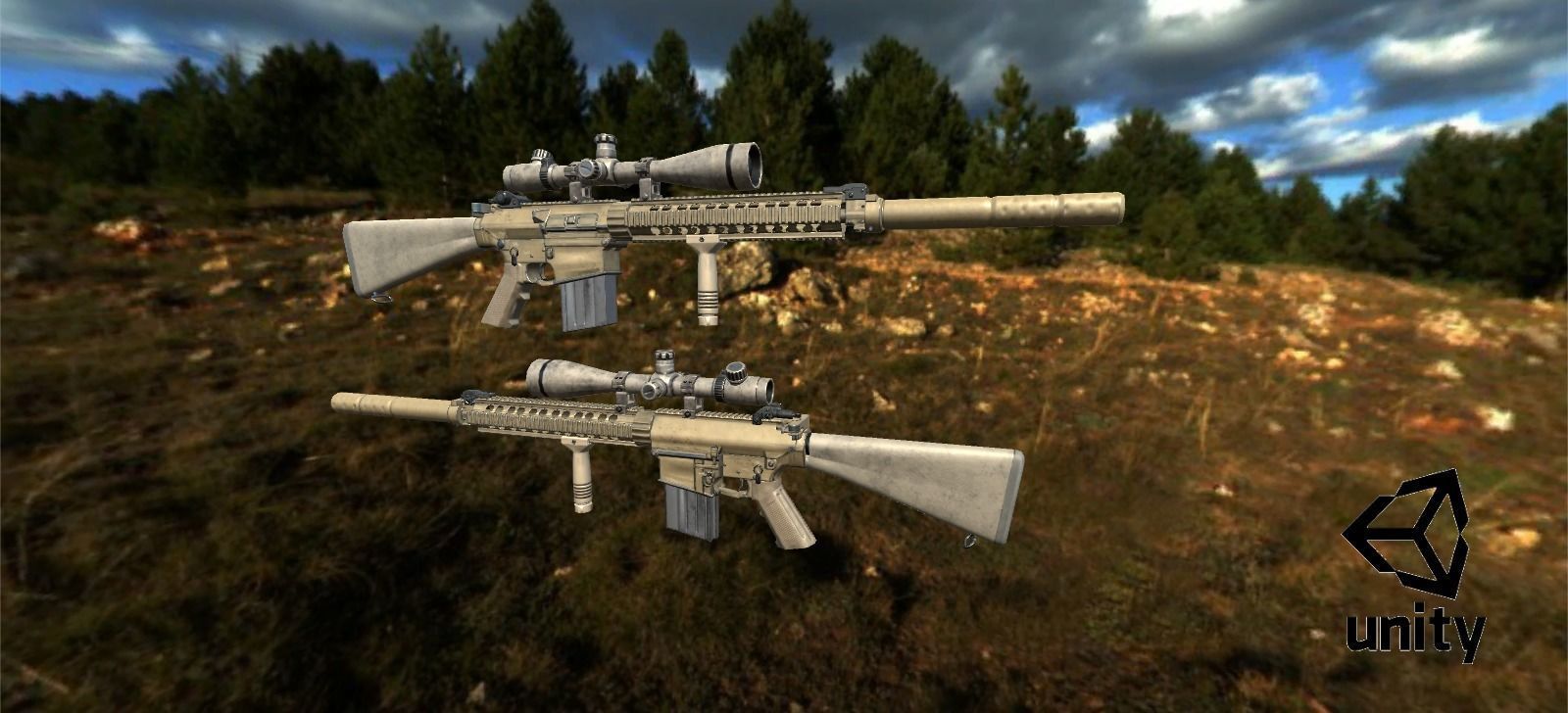 Semi-Automatic Sniper Pack Low-poly 3D model_39