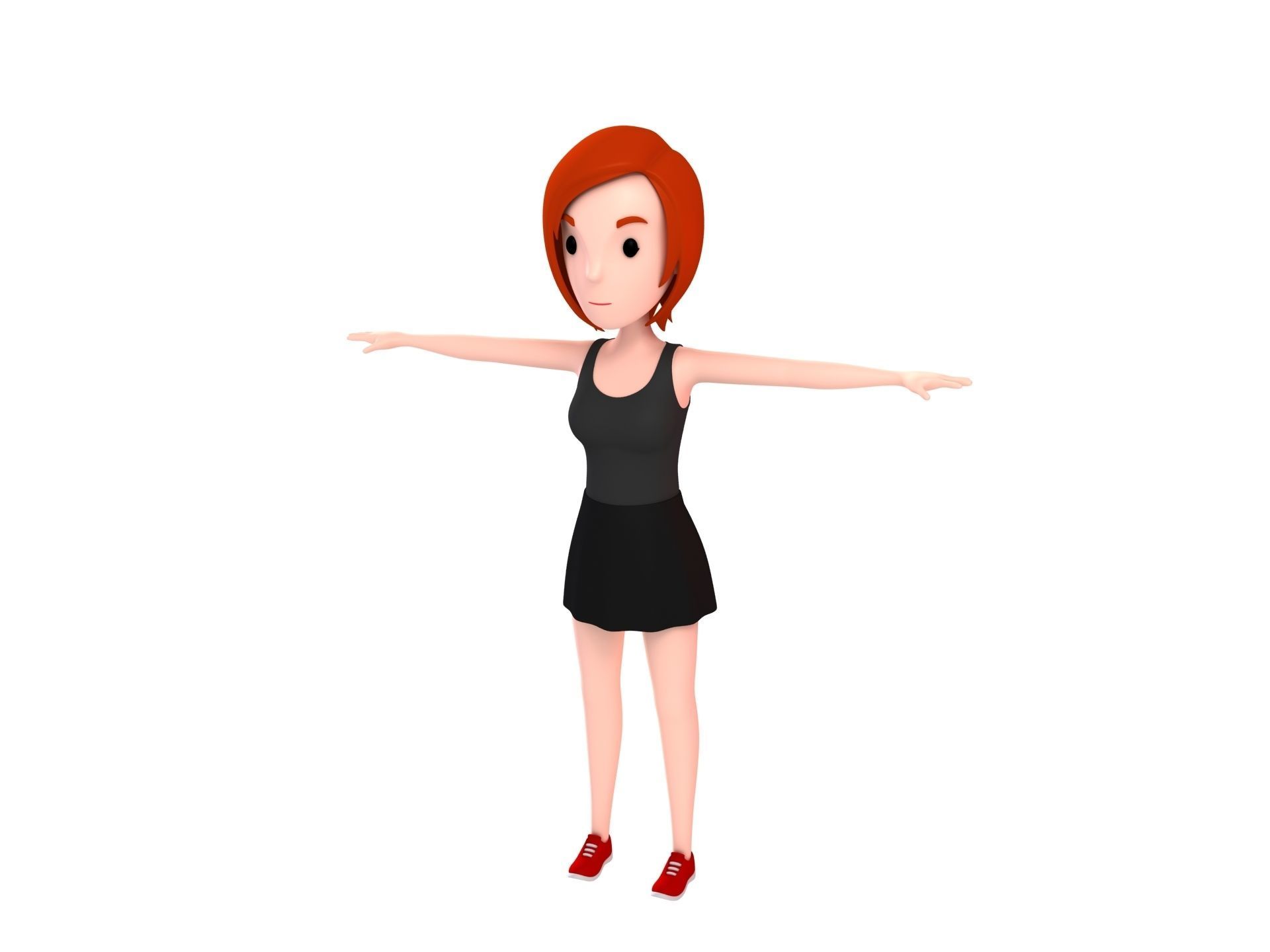 Cartoon Girl Character Pack 2 3D model_7