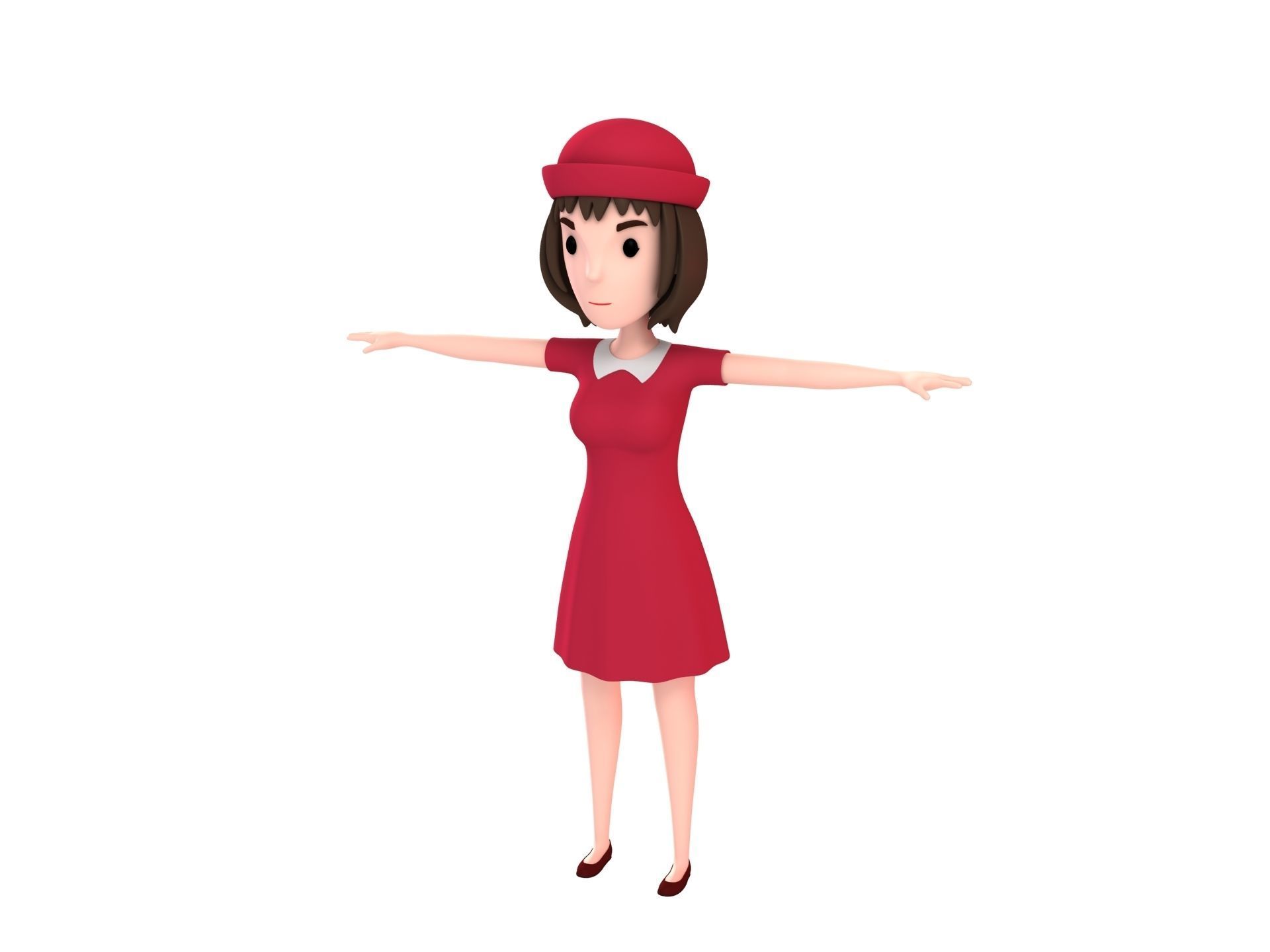 Cartoon Girl Character Pack 2 3D model_13