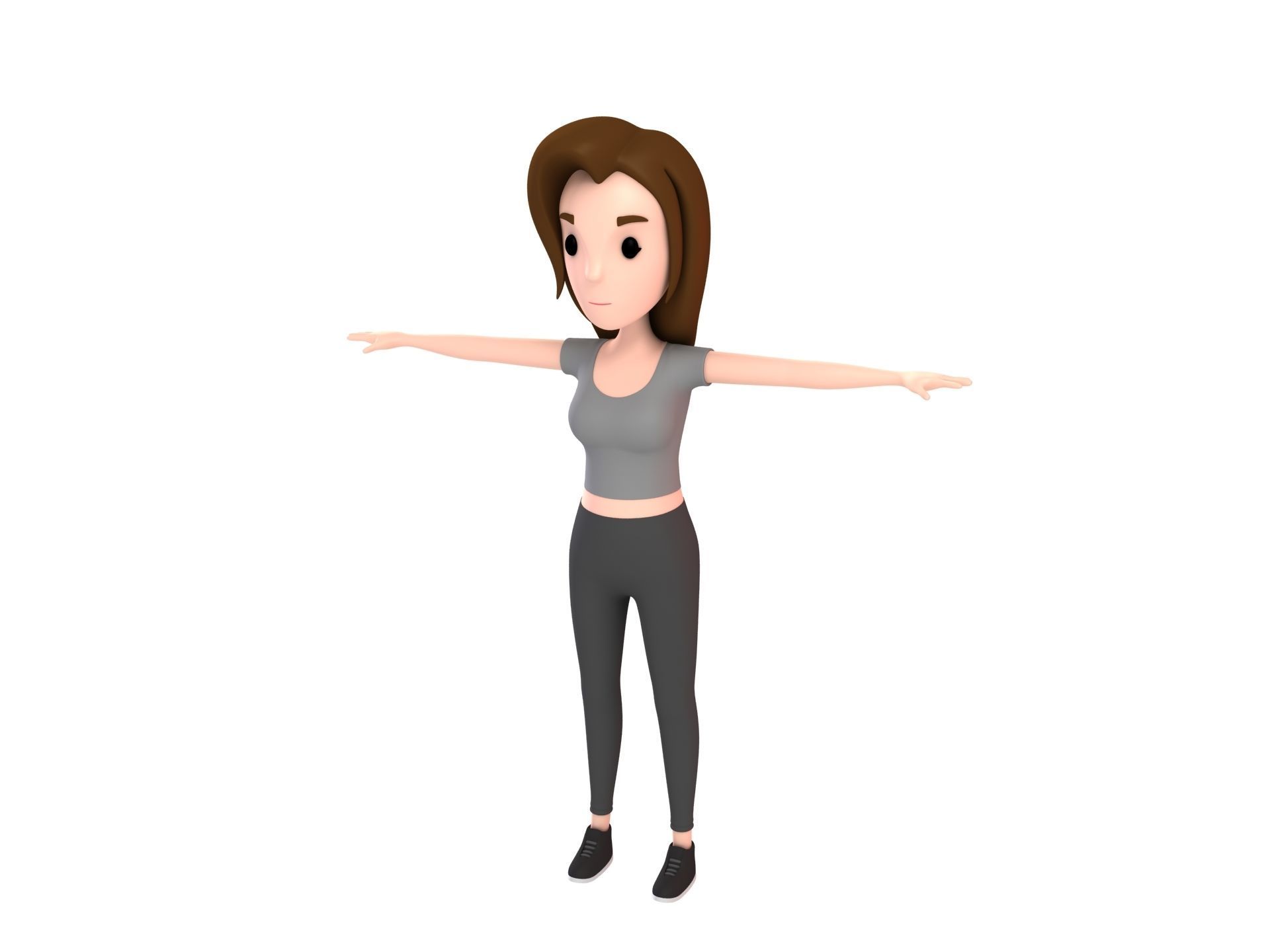 Cartoon Girl Character Pack 2 3D model_4