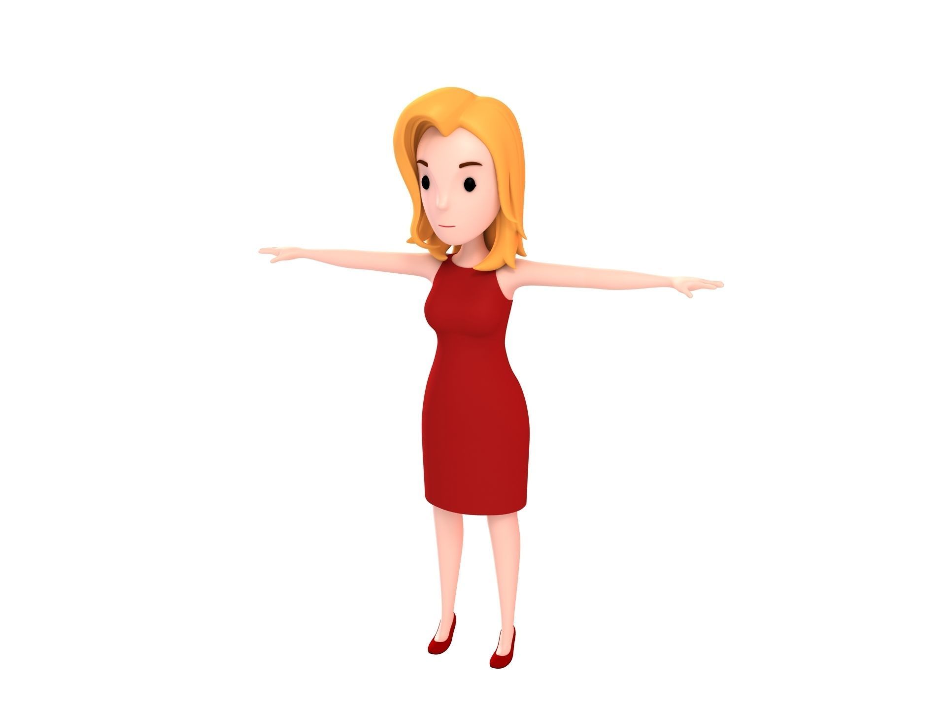 Cartoon Girl Character Pack 2 3D model_8