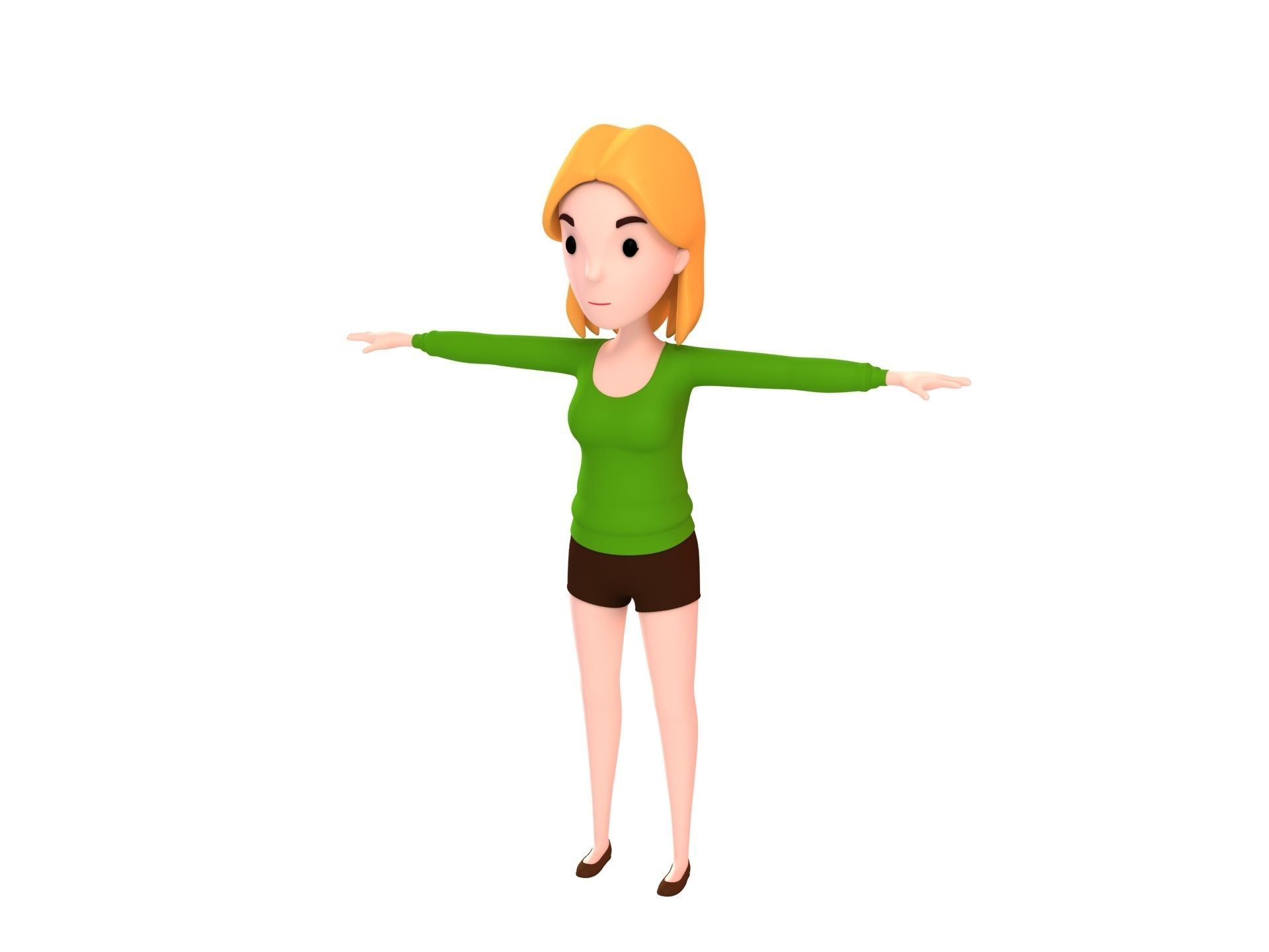 Cartoon Girl Character Pack 2 3D model_15