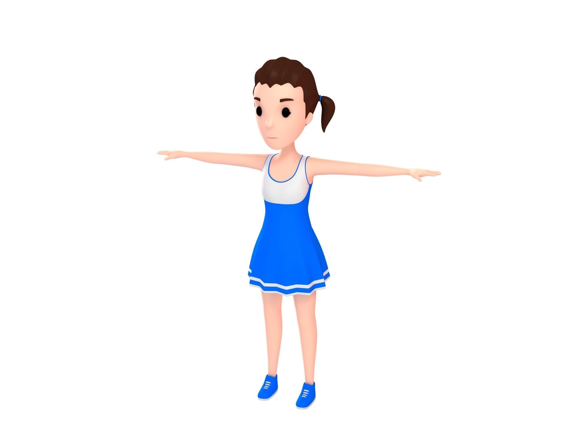 Cartoon Girl Character Pack 2 3D model_5