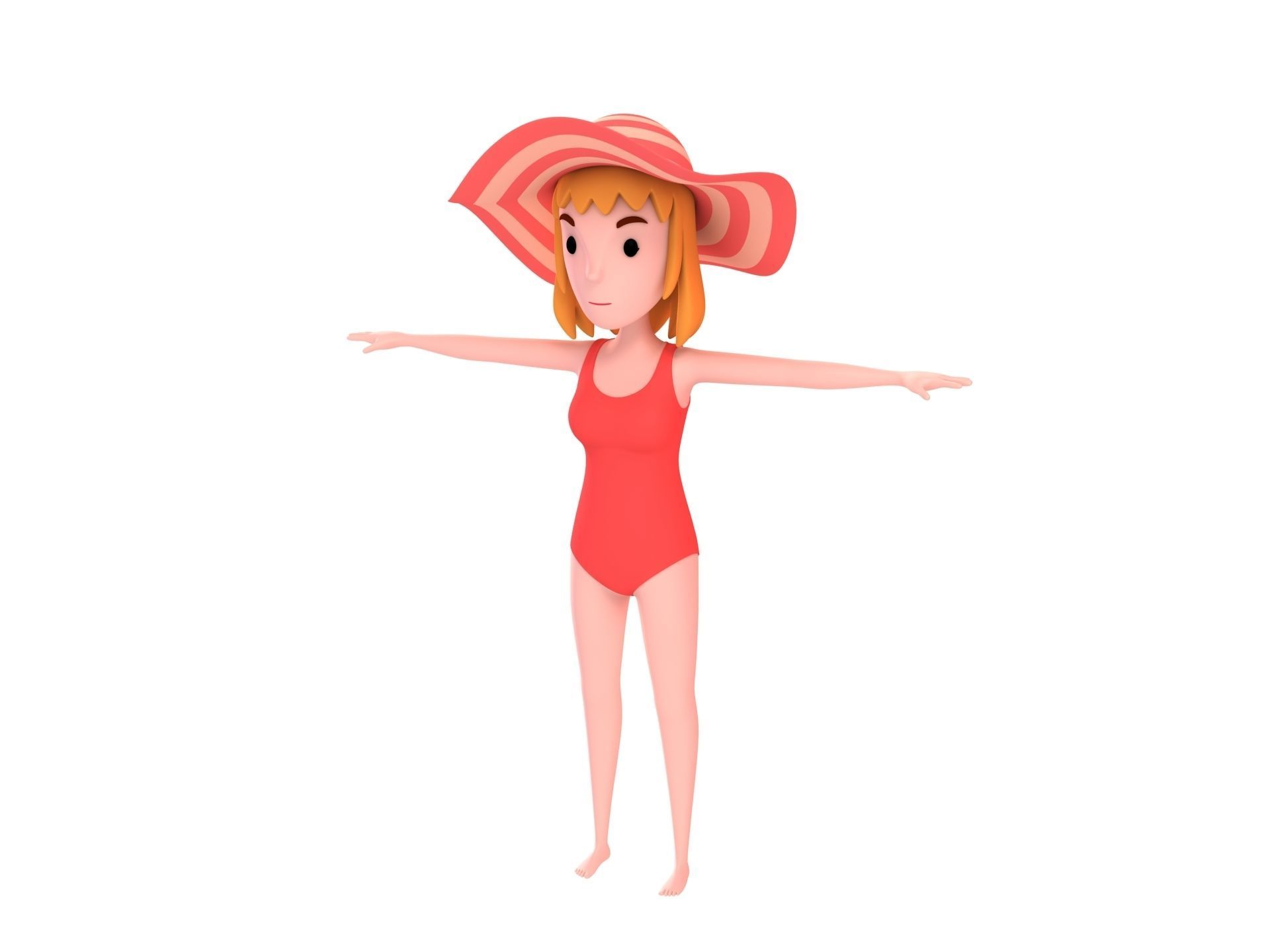 Cartoon Girl Character Pack 2 3D model_11