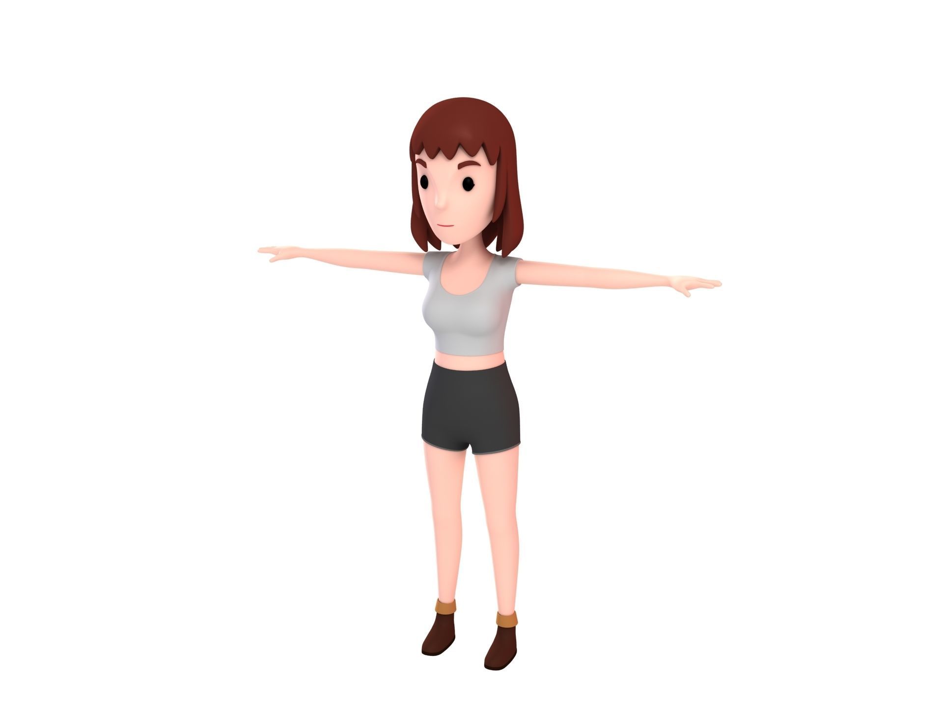 Cartoon Girl Character Pack 2 3D model_6