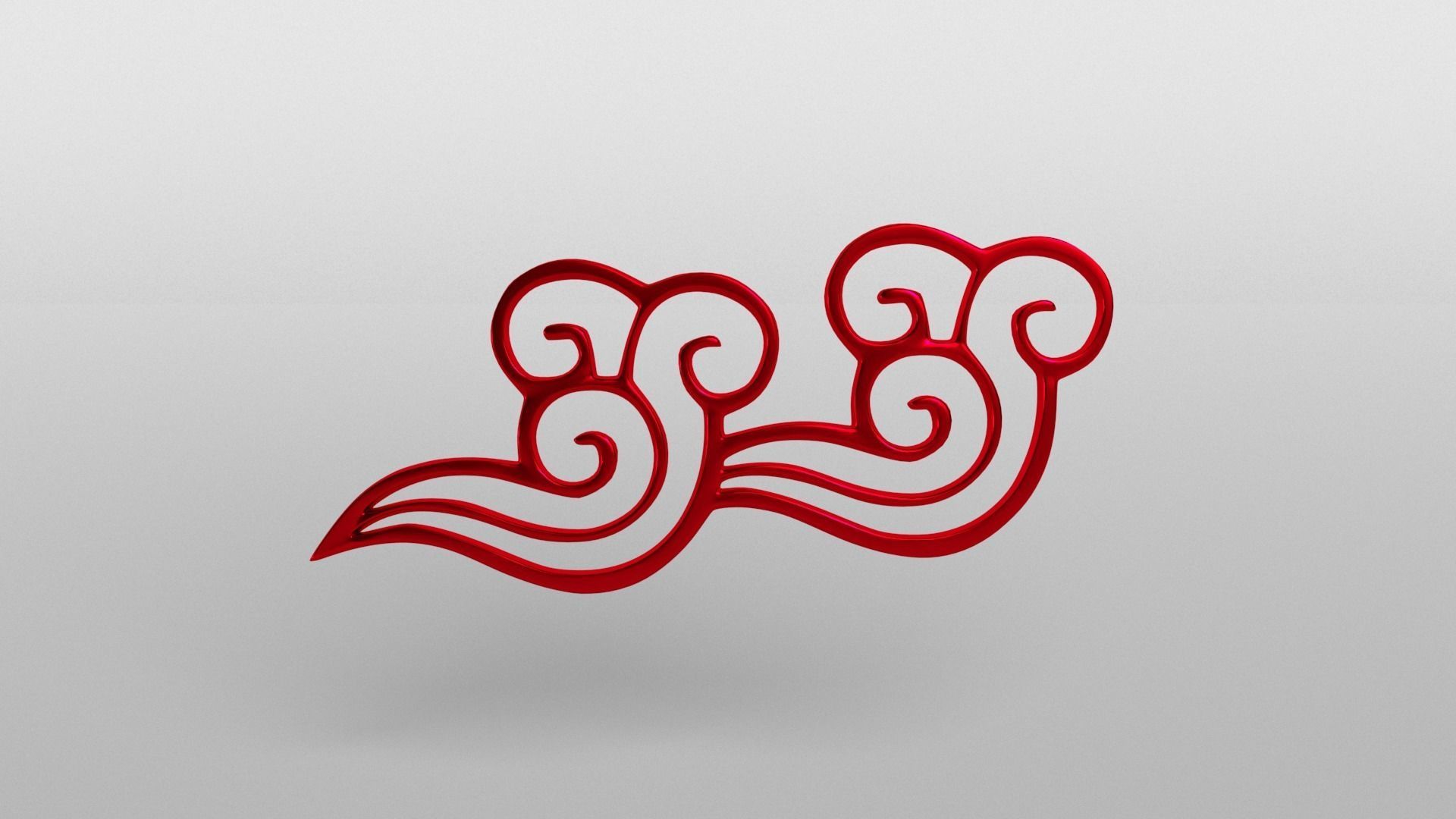 China Type Decoration Cloud v1 002 Low-poly 3D model_1