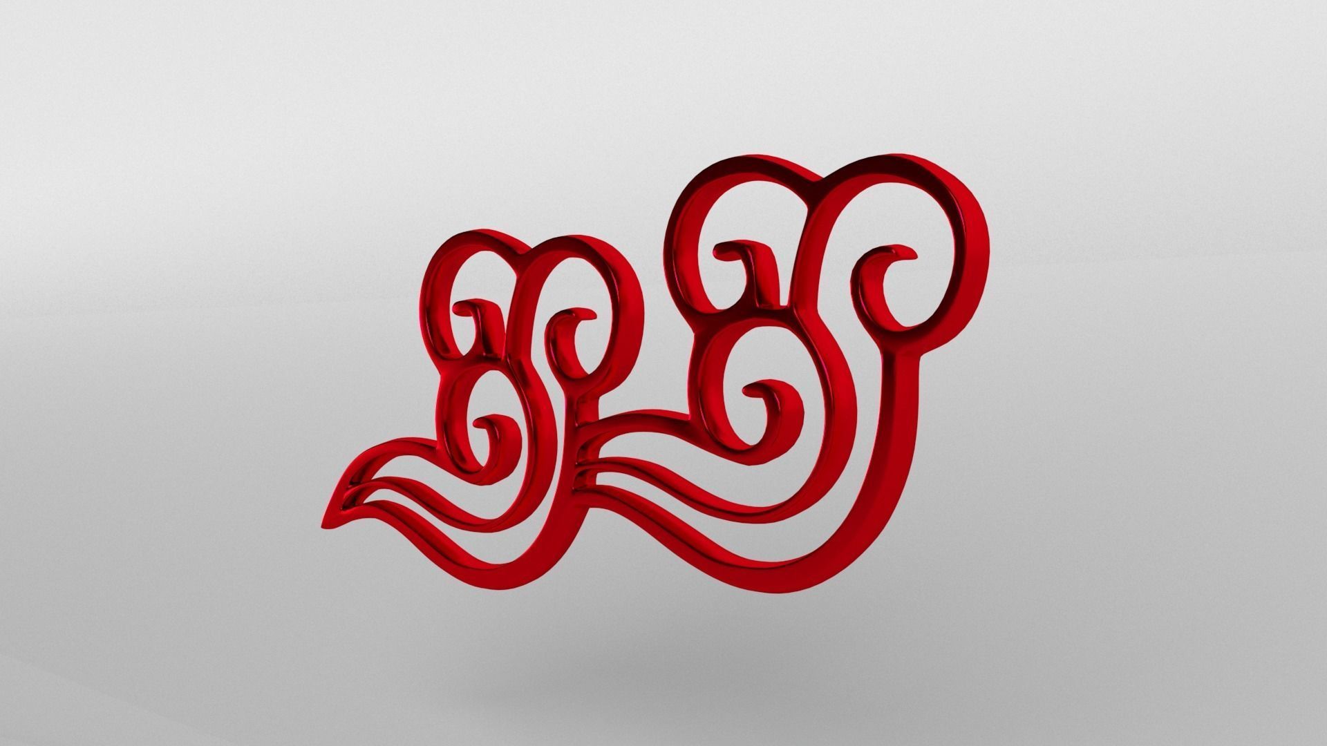 China Type Decoration Cloud v1 002 Low-poly 3D model_2