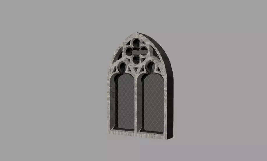 Gothic WIndow Free 3D model_0