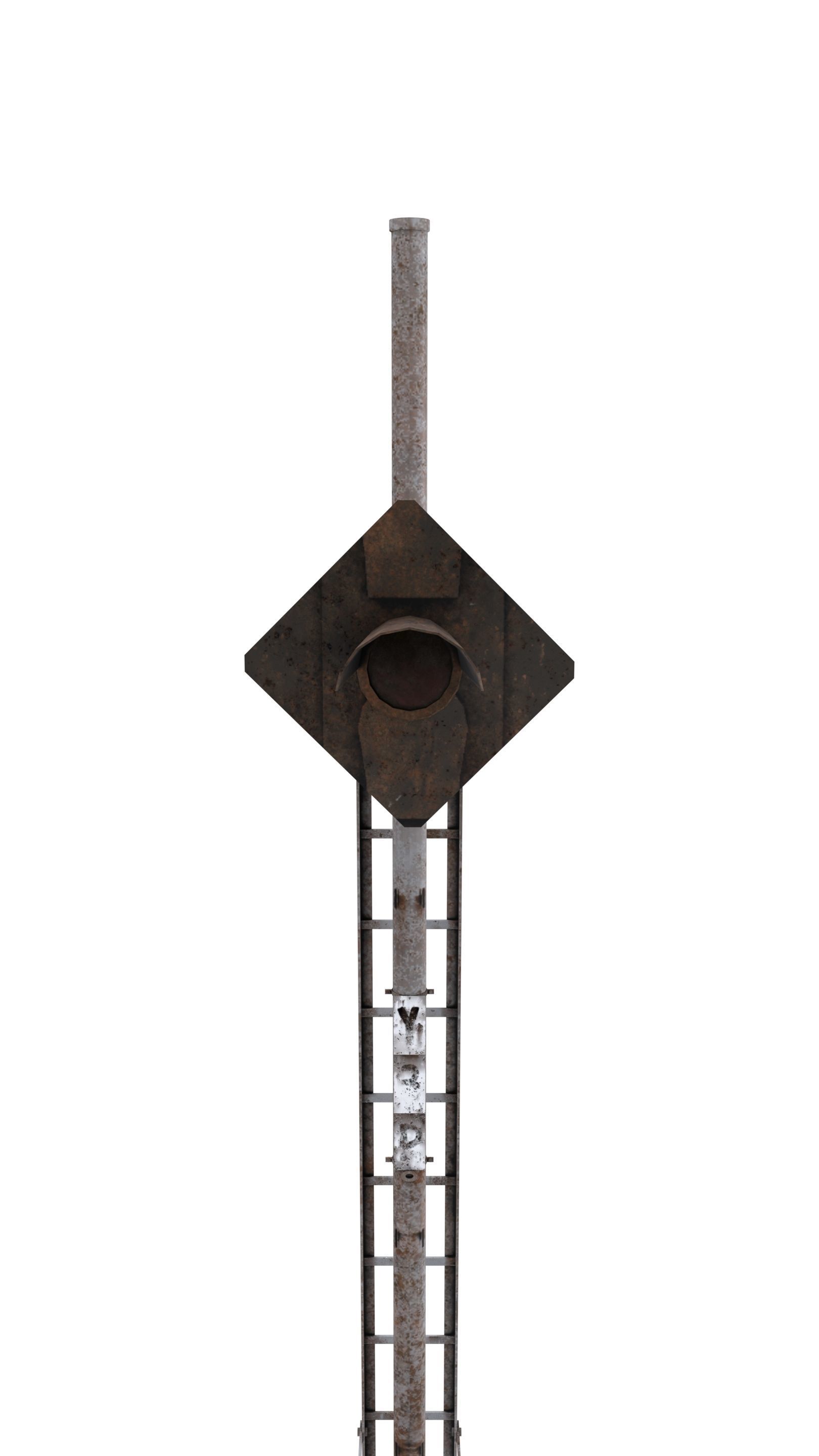 Train Traffic Light Weathered 12 3D model_7