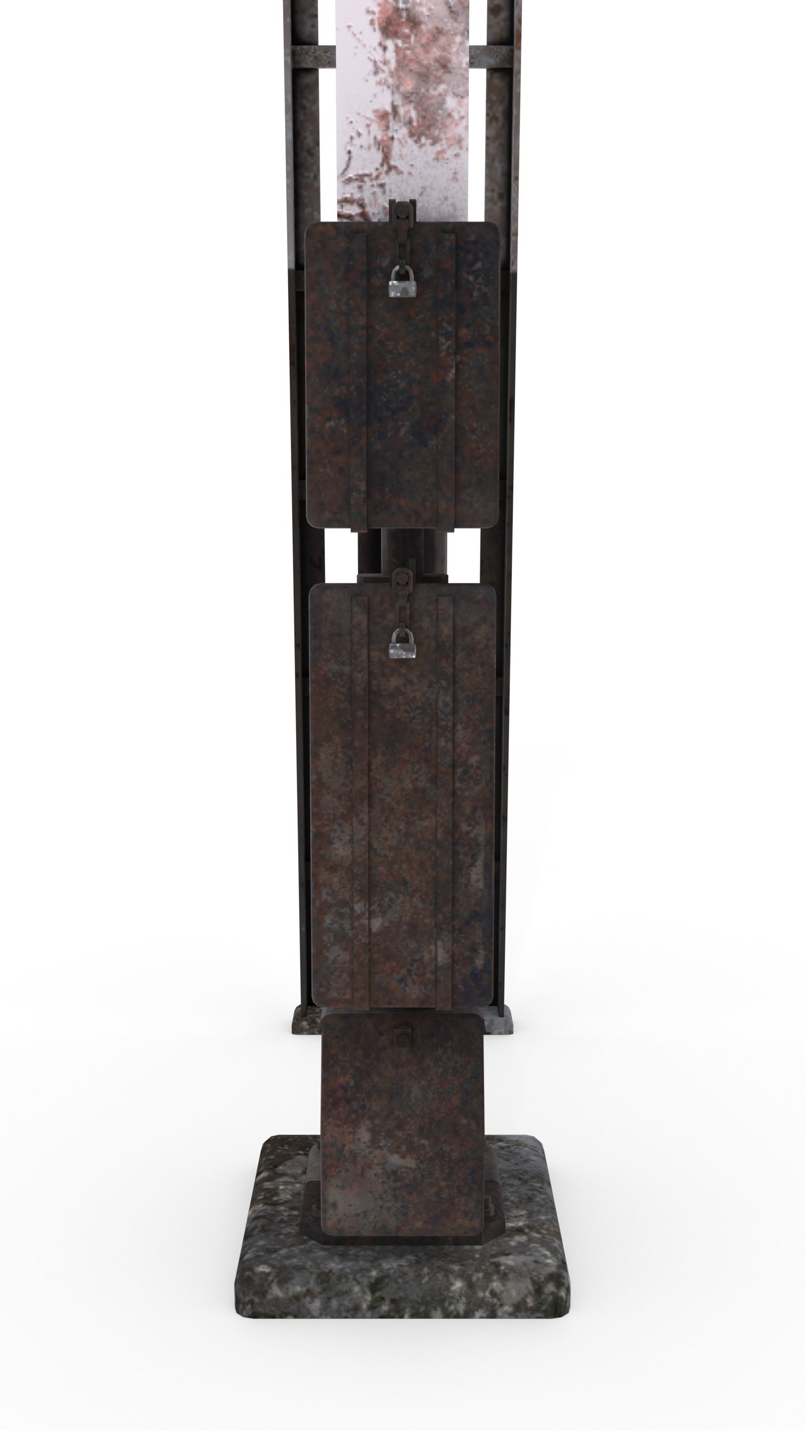 Train Traffic Light Weathered 12 3D model_6