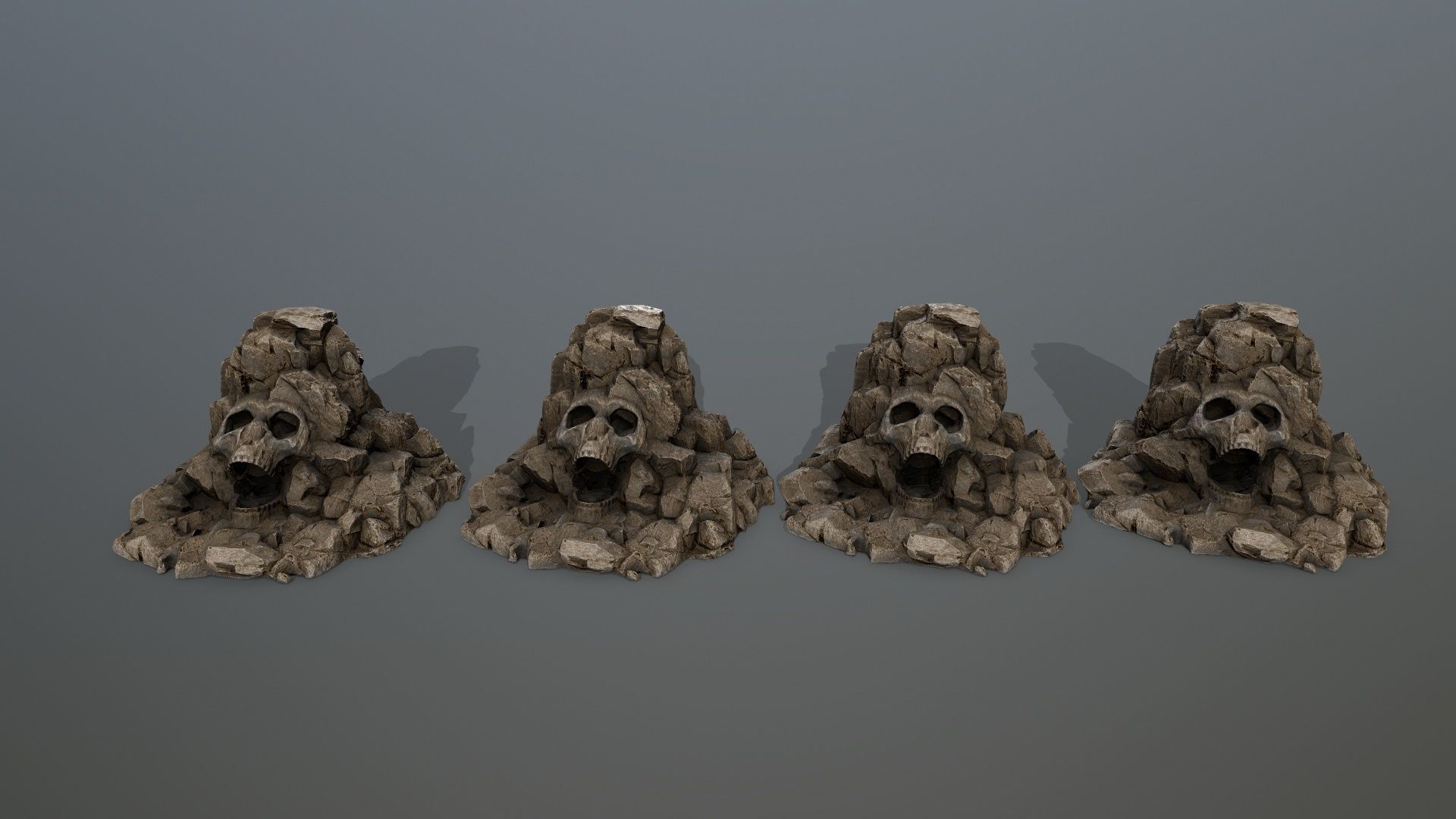 skull gate Low-poly 3D model_1