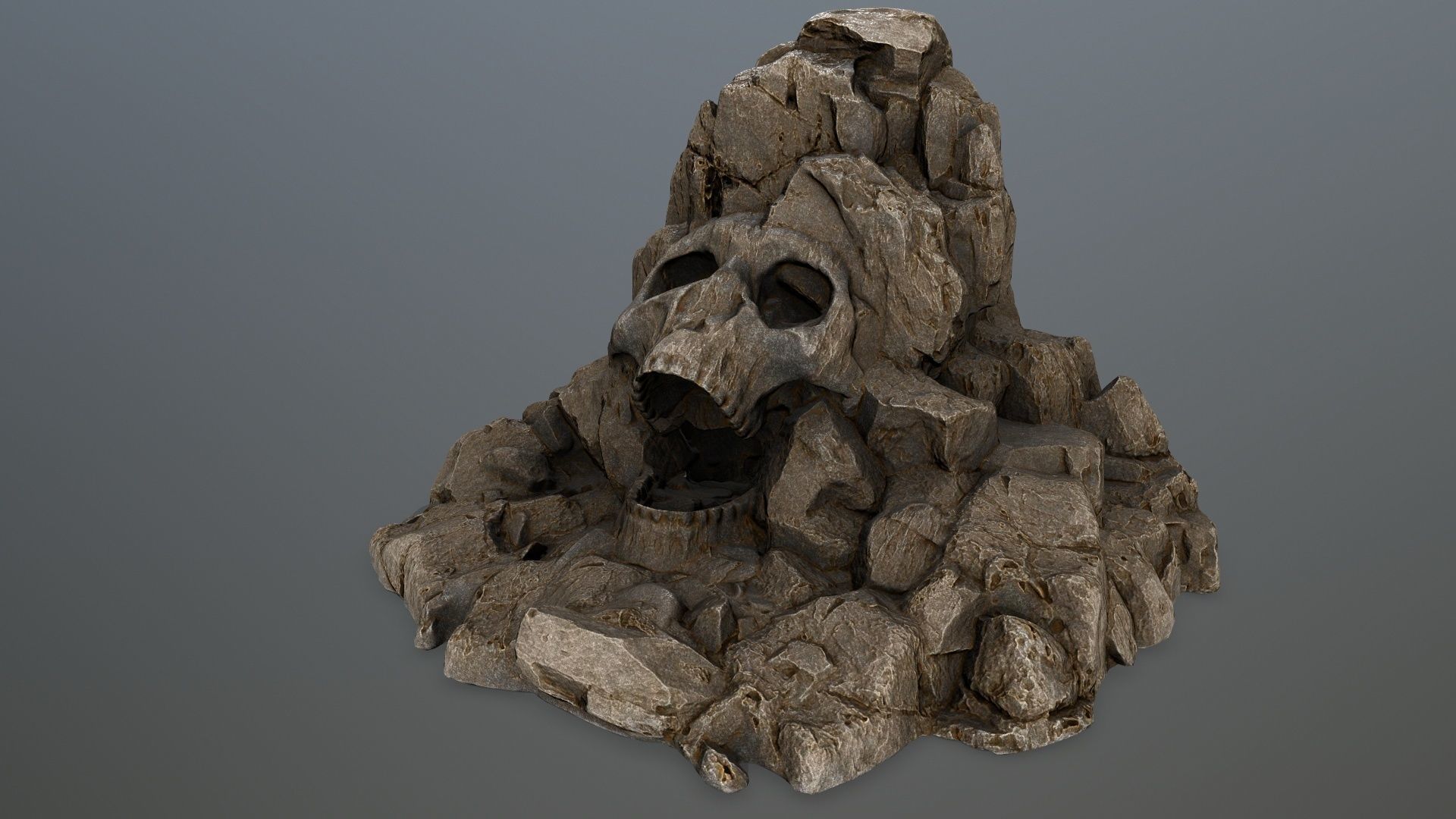 skull gate Low-poly 3D model_9