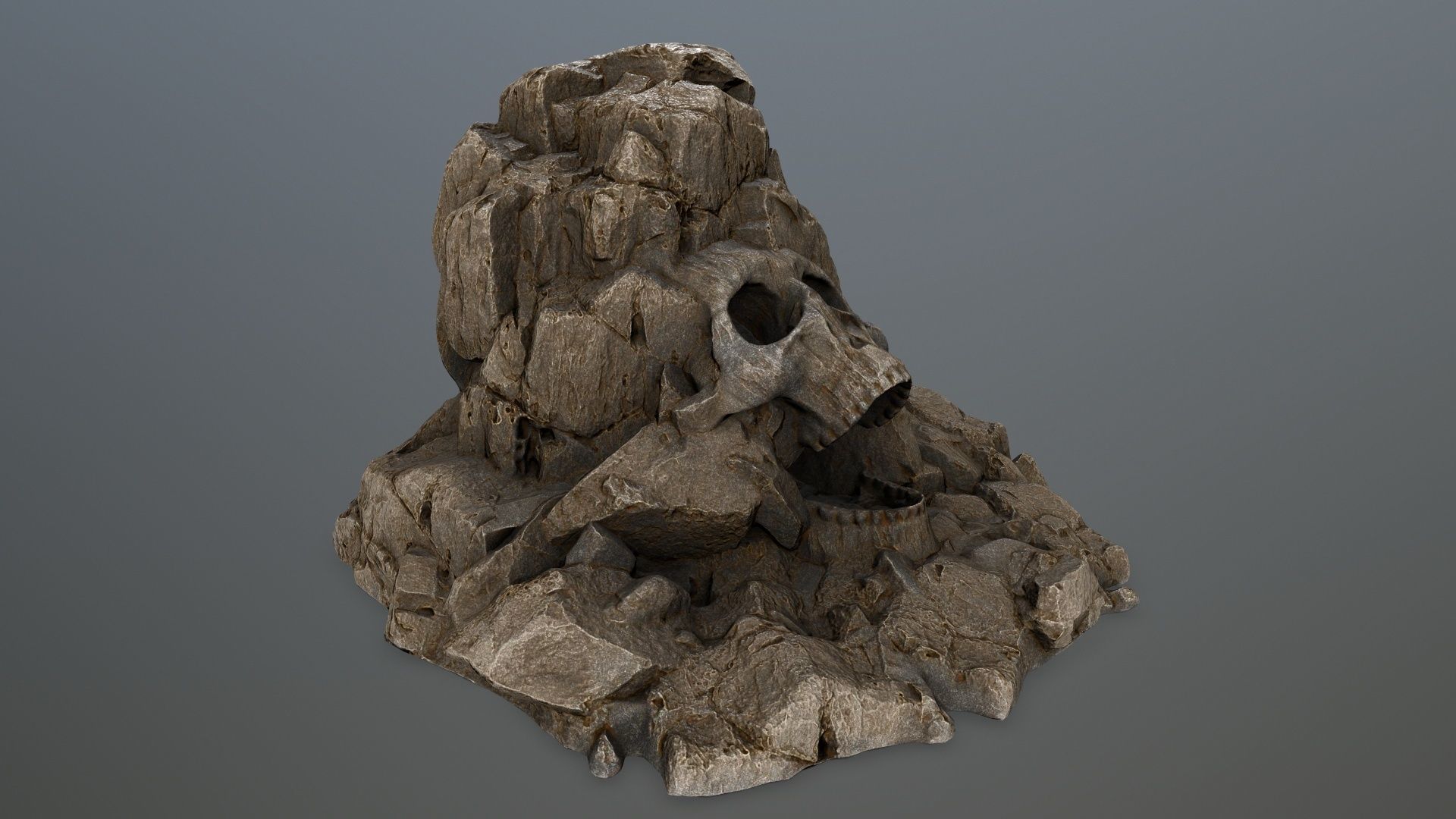 skull gate Low-poly 3D model_3