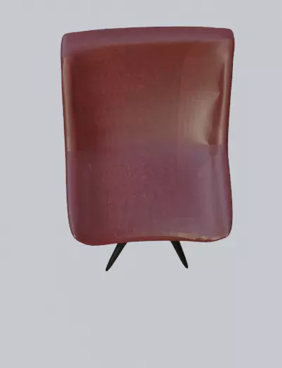 Red Chair Low-poly 3D model_0