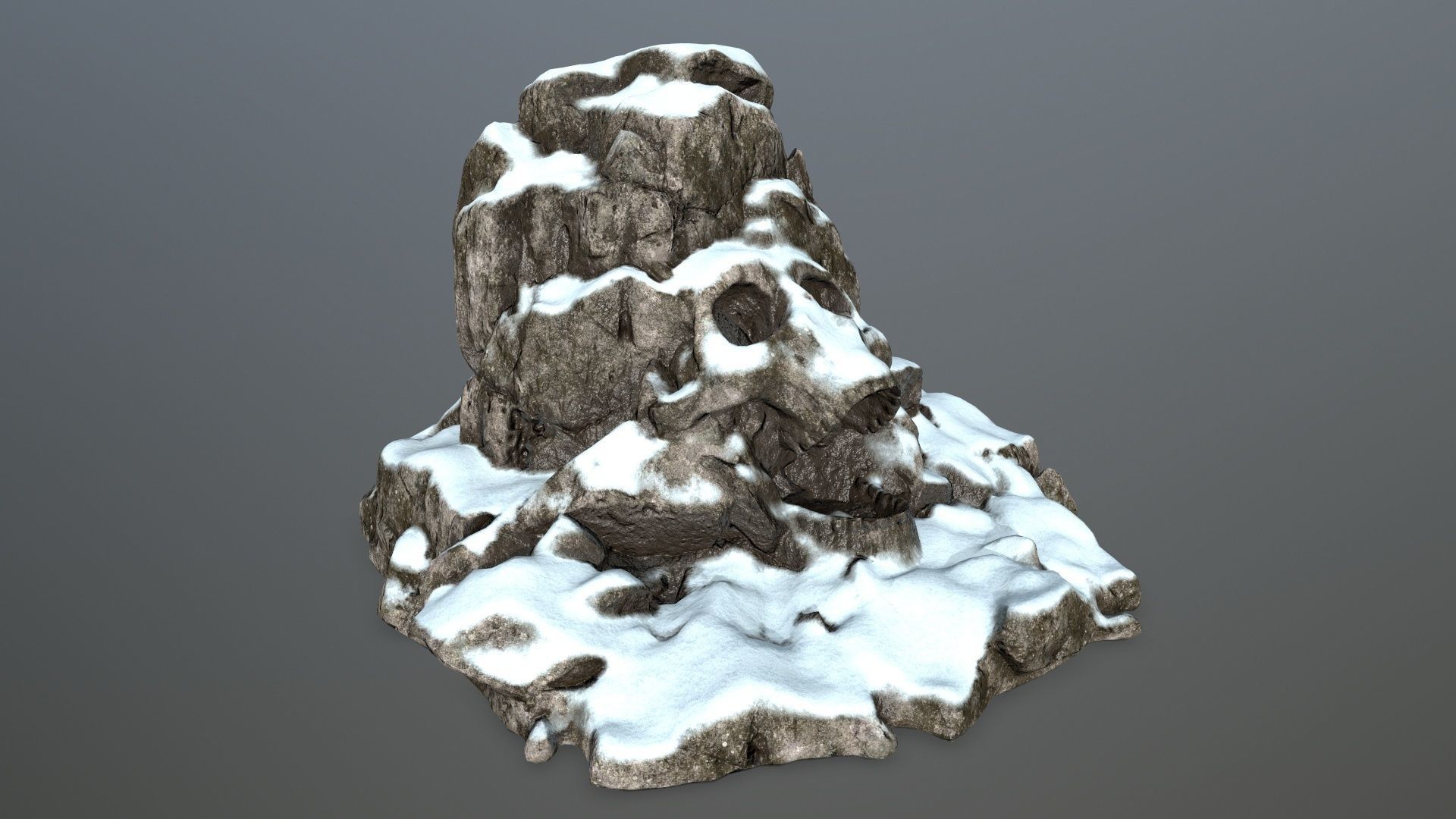 skull gate Low-poly 3D model_1