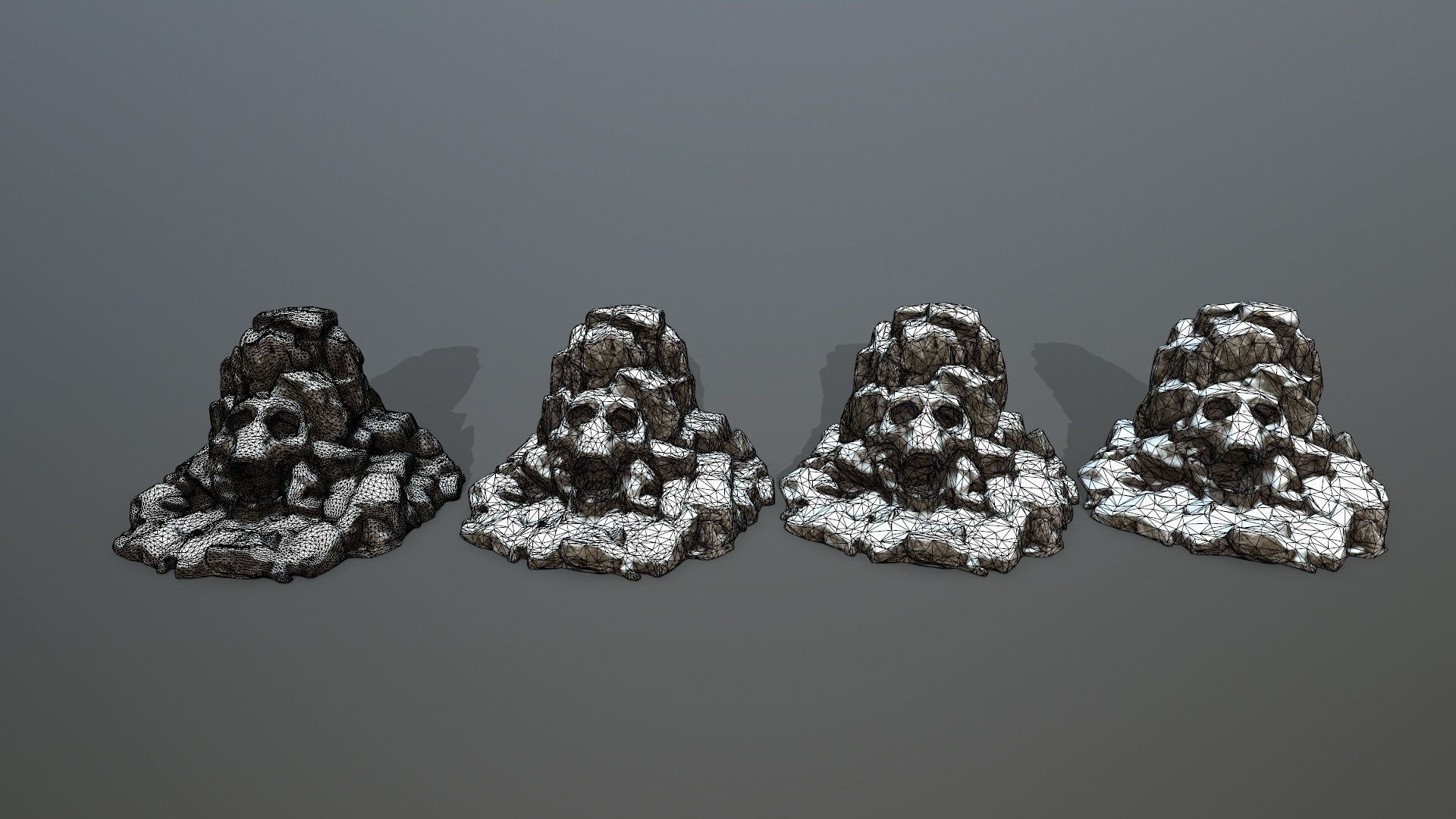 skull gate Low-poly 3D model_11