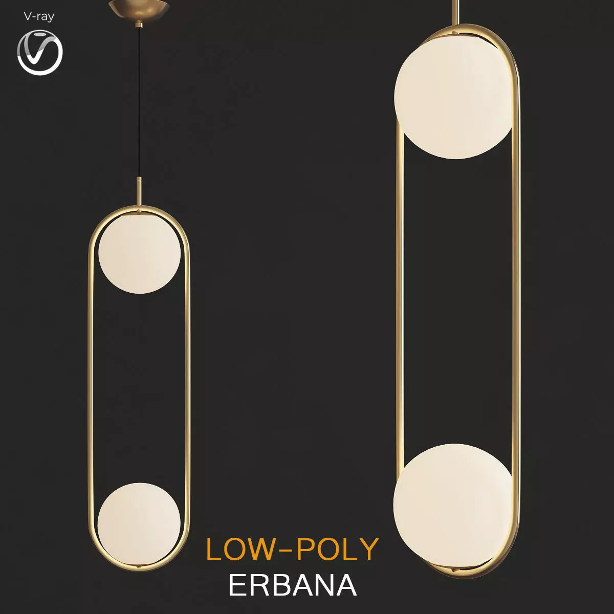 Etta Duo chandeleir 3d model Low-poly 3D model_0