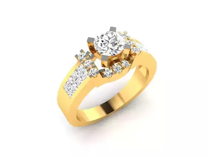 Women solitaire ring 3dm render detail 