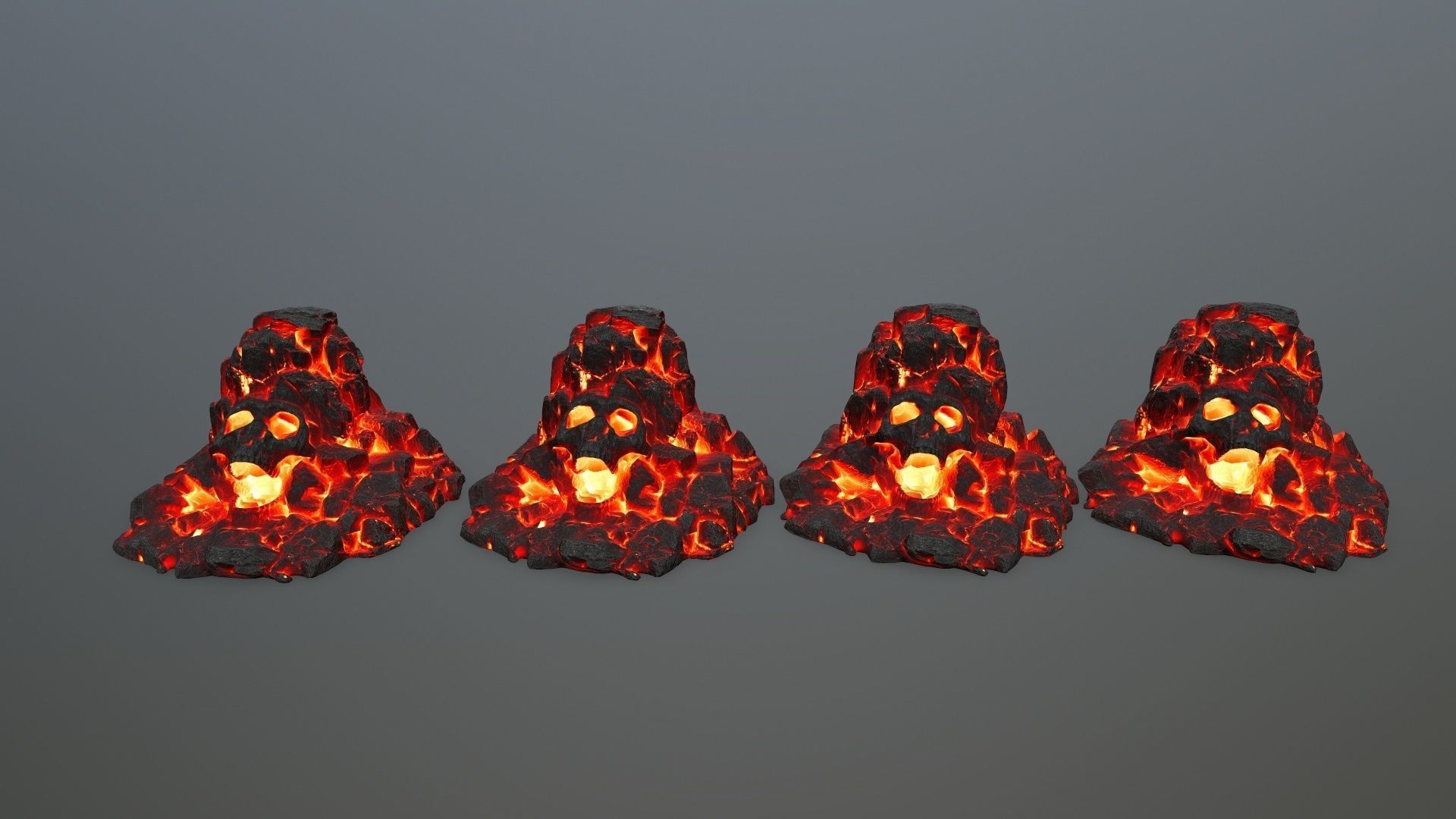 skull gate Low-poly 3D model_1