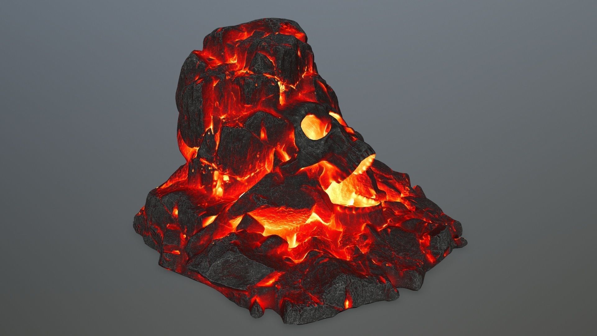 skull gate Low-poly 3D model_3