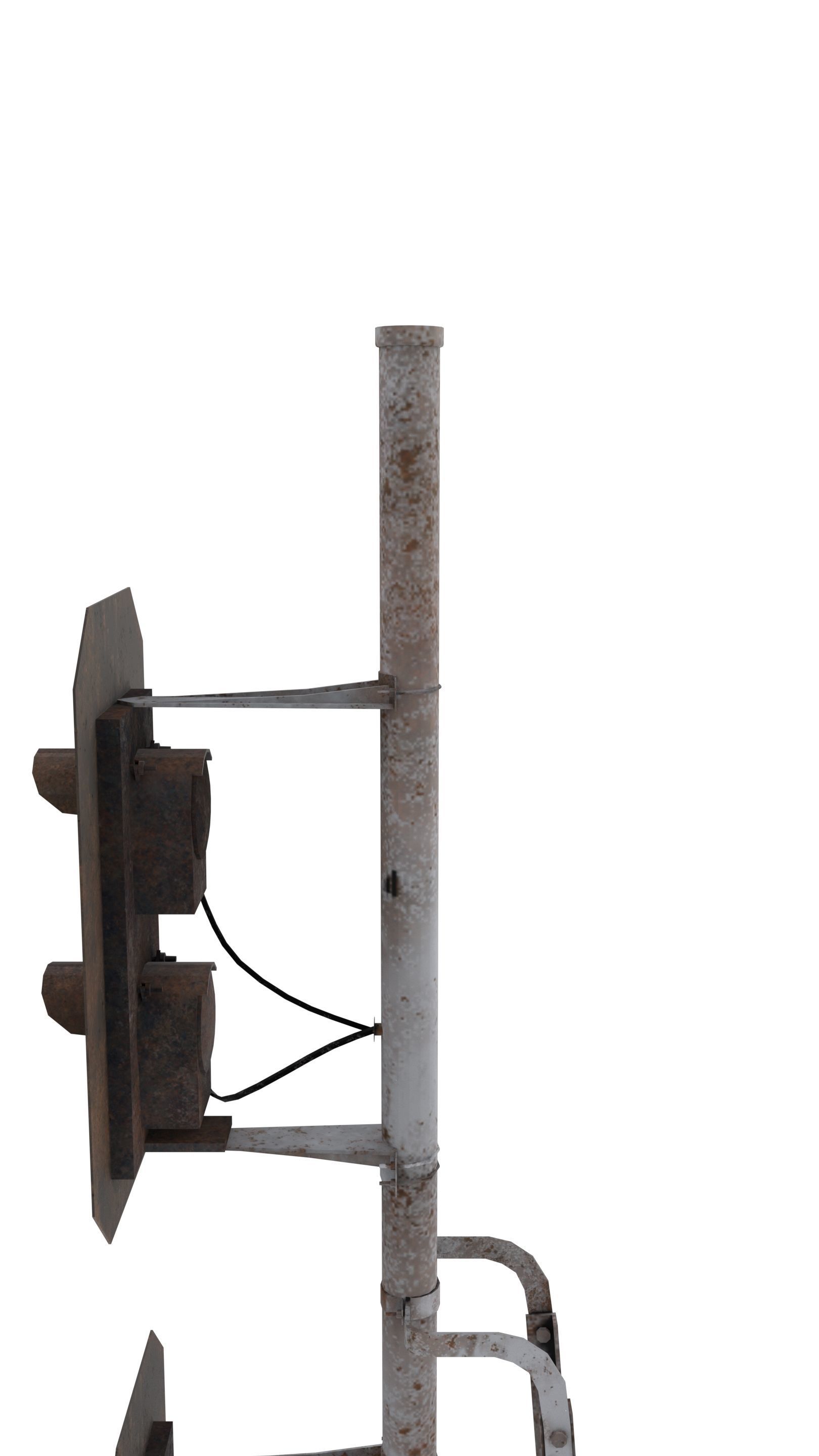 Train Traffic Light Weathered 14 3D model_9