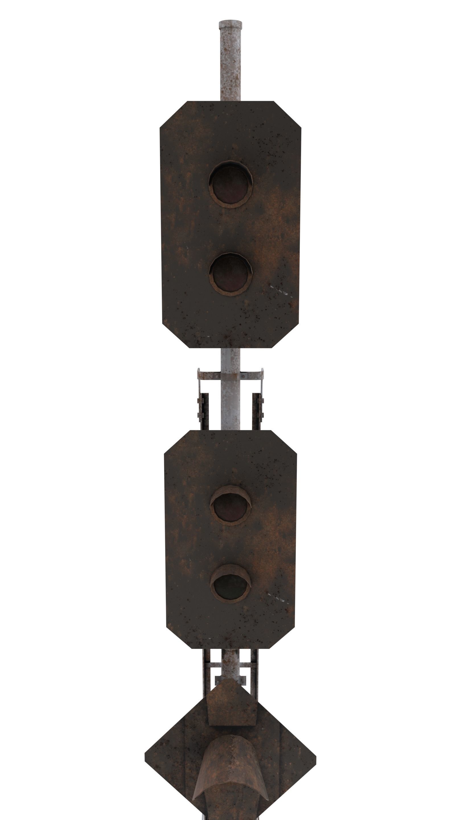 Train Traffic Light Weathered 14 3D model_8