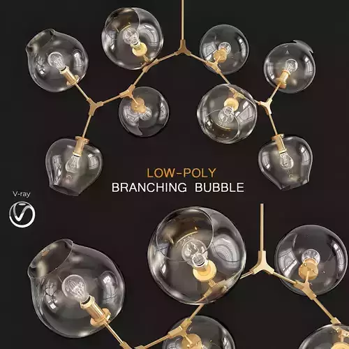 Branching bubble 8 lamps chandeleir 3d model