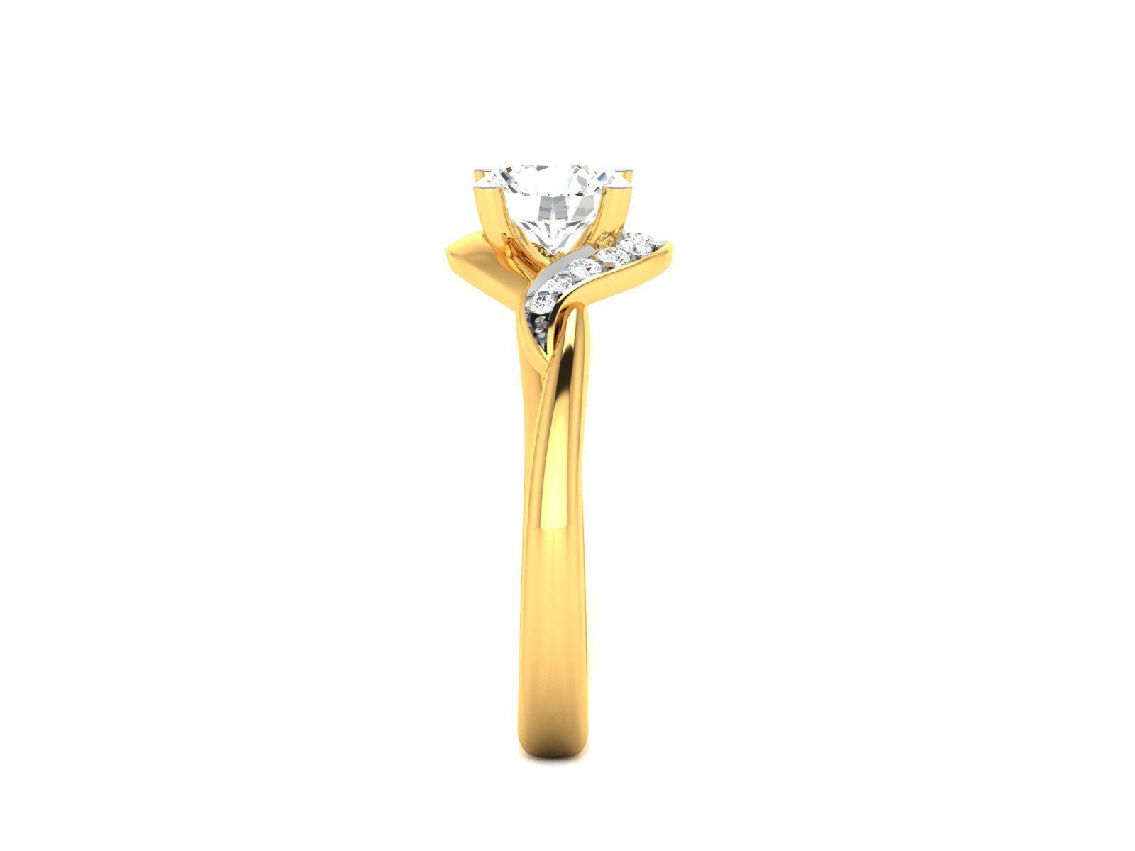 Women solitaire ring 3dm render detail 3D print model_5