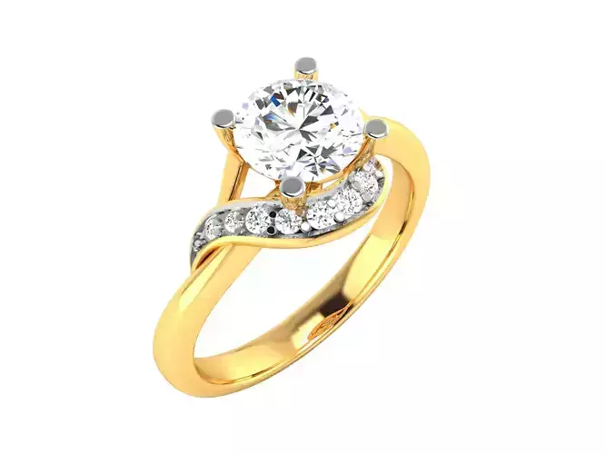 Women solitaire ring 3dm render detail 