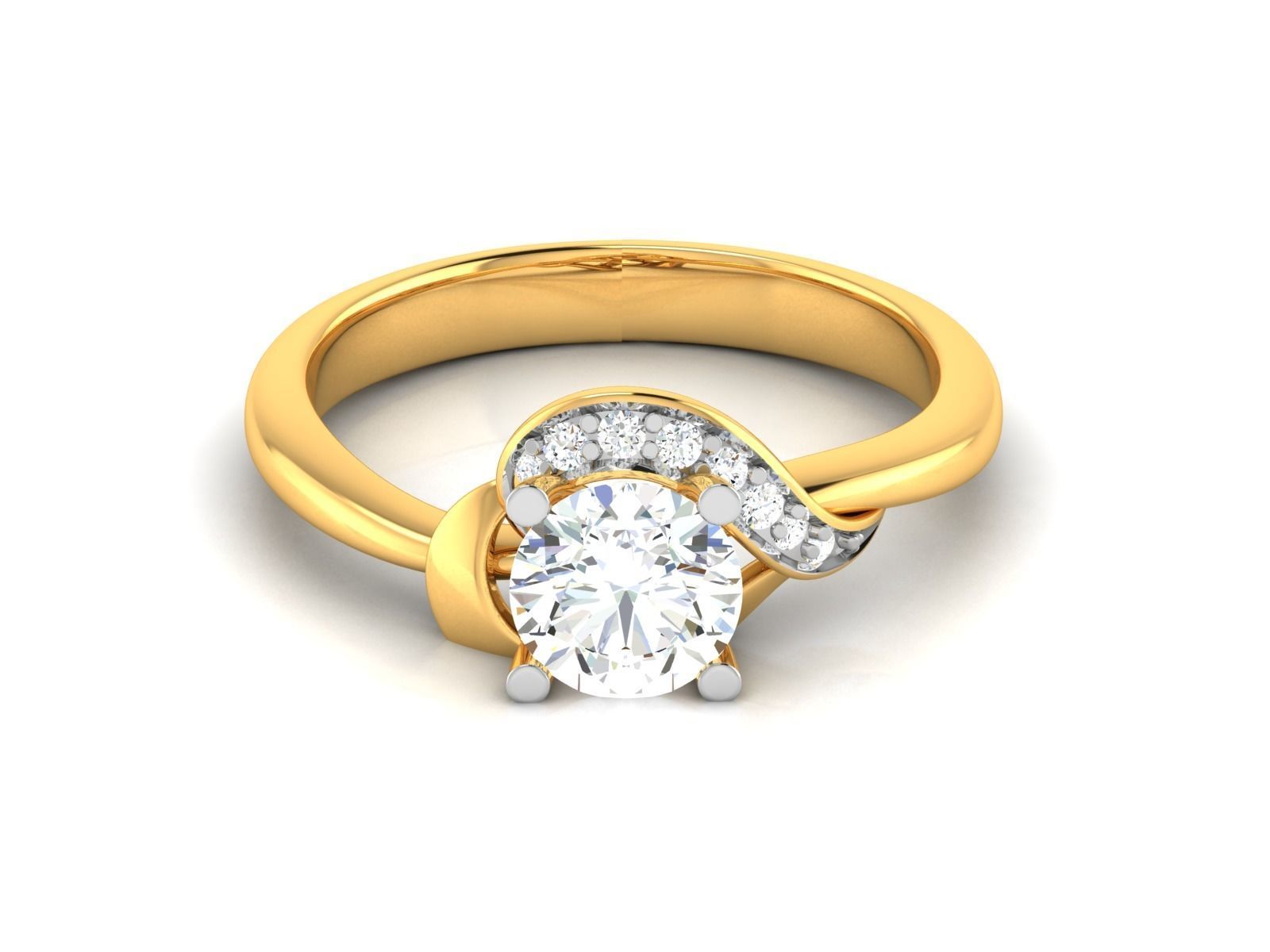 Women solitaire ring 3dm render detail 3D print model_7