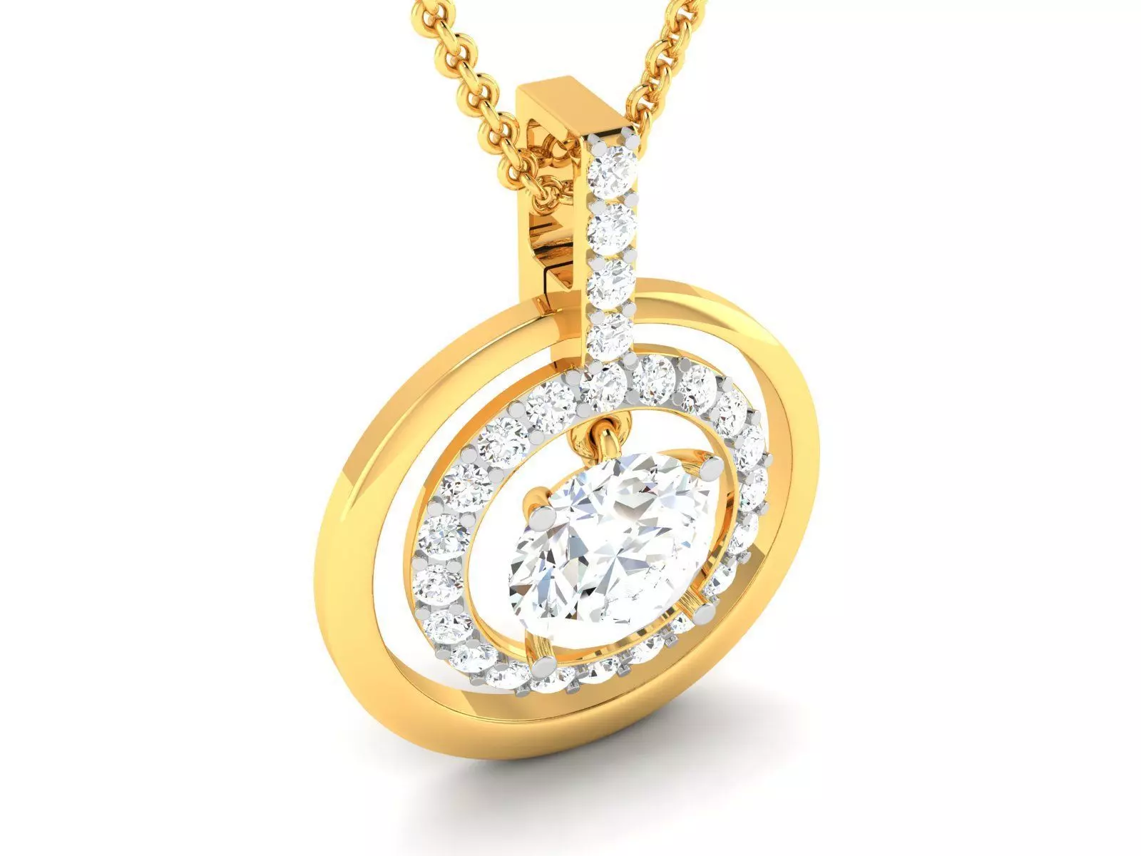 Women solitaire pendant 3dm render detail 3D print model_0