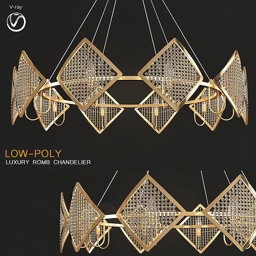 Luxury romb chandelier 3d model Low-poly 3D model
