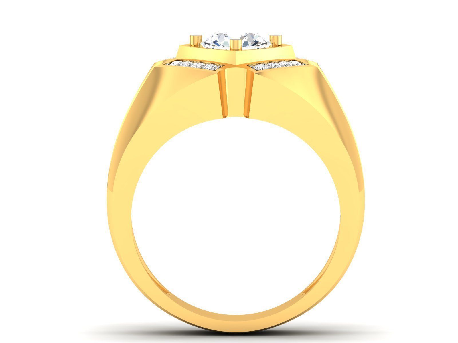 Gents solitaire ring 3dm render detail 3D print model_2